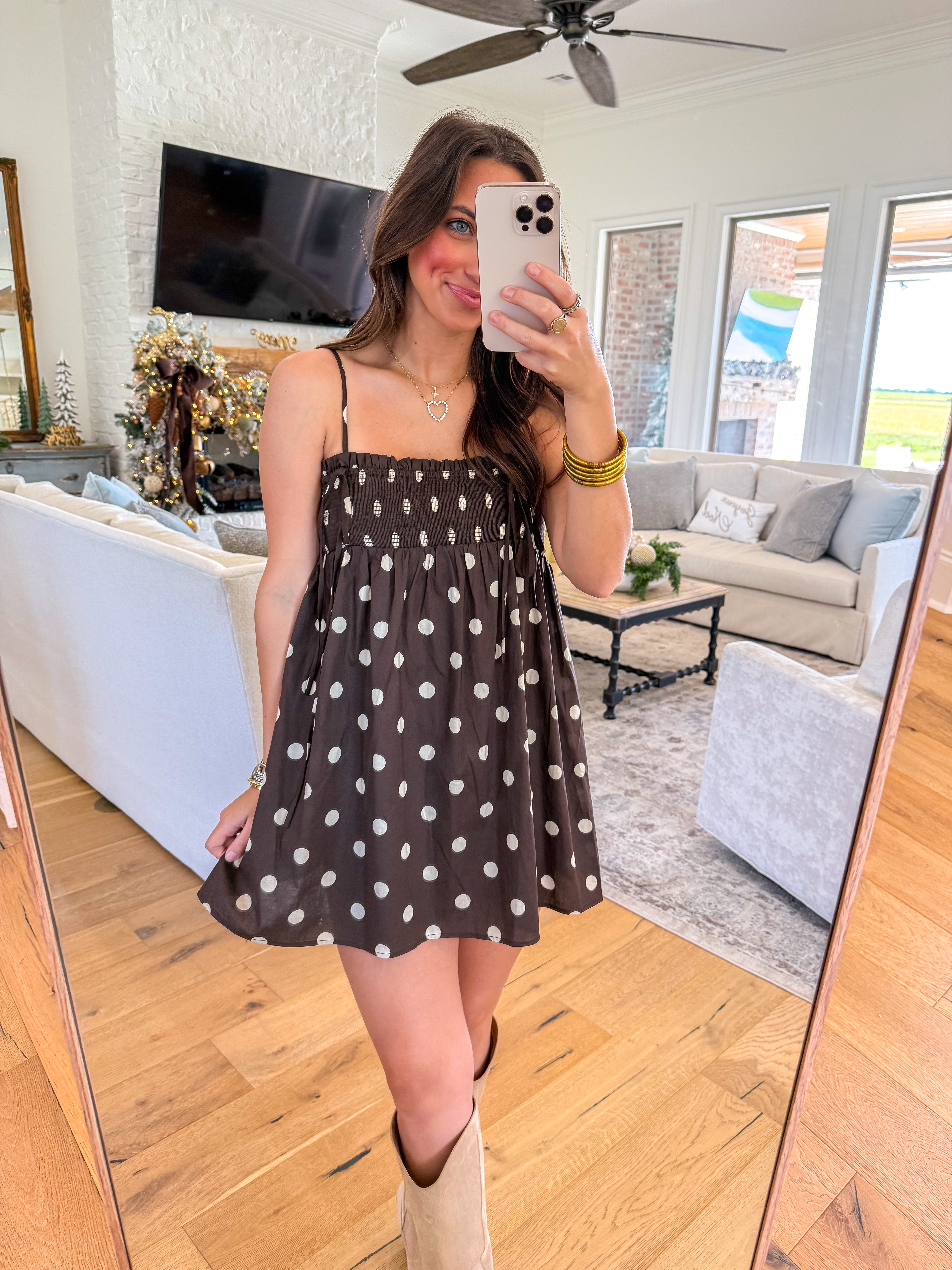 Poppy Brown Polka Dot Mini