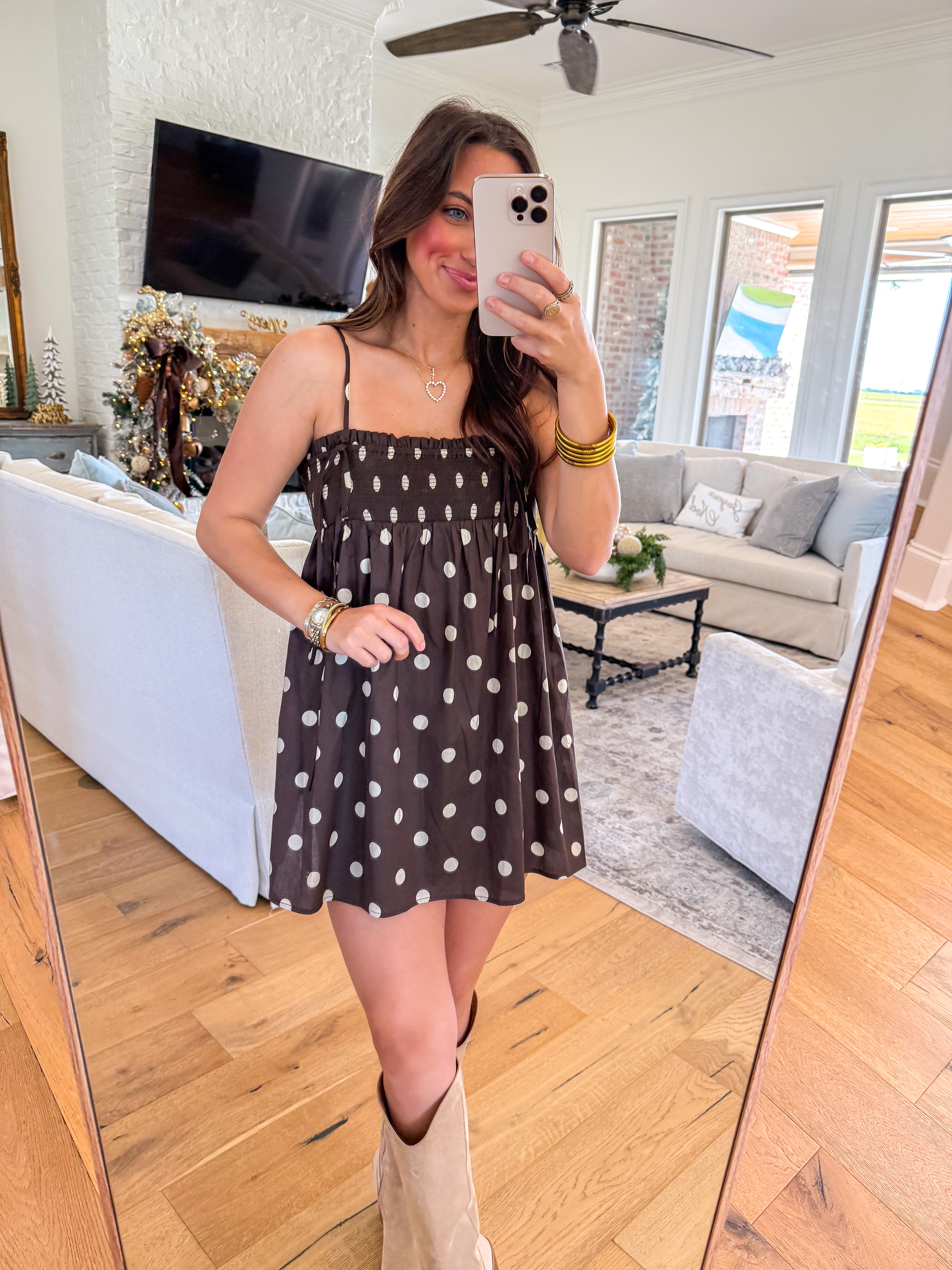 Poppy Brown Polka Dot Mini