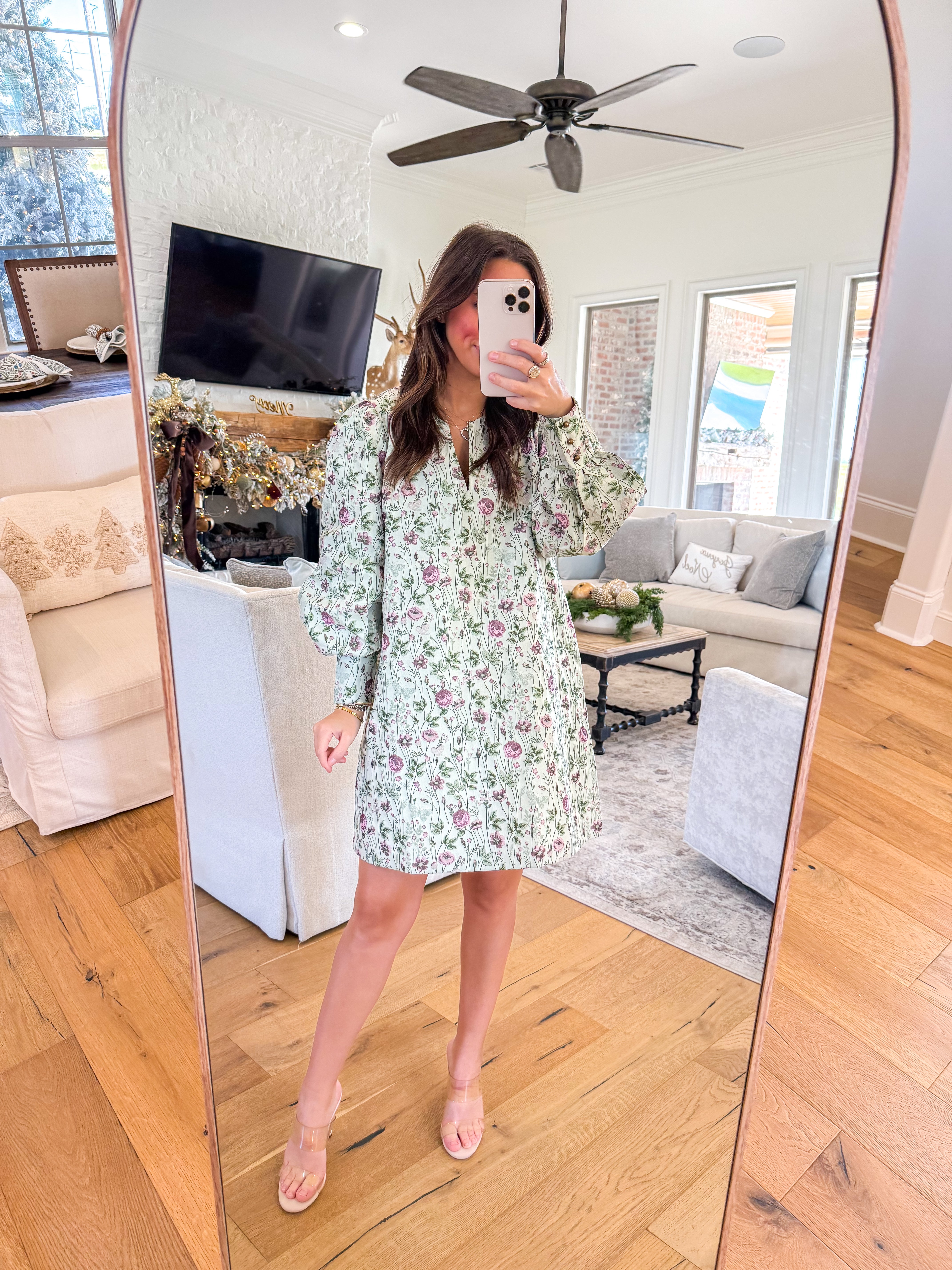 Isabelle Ecru Floral Jacquard Mini