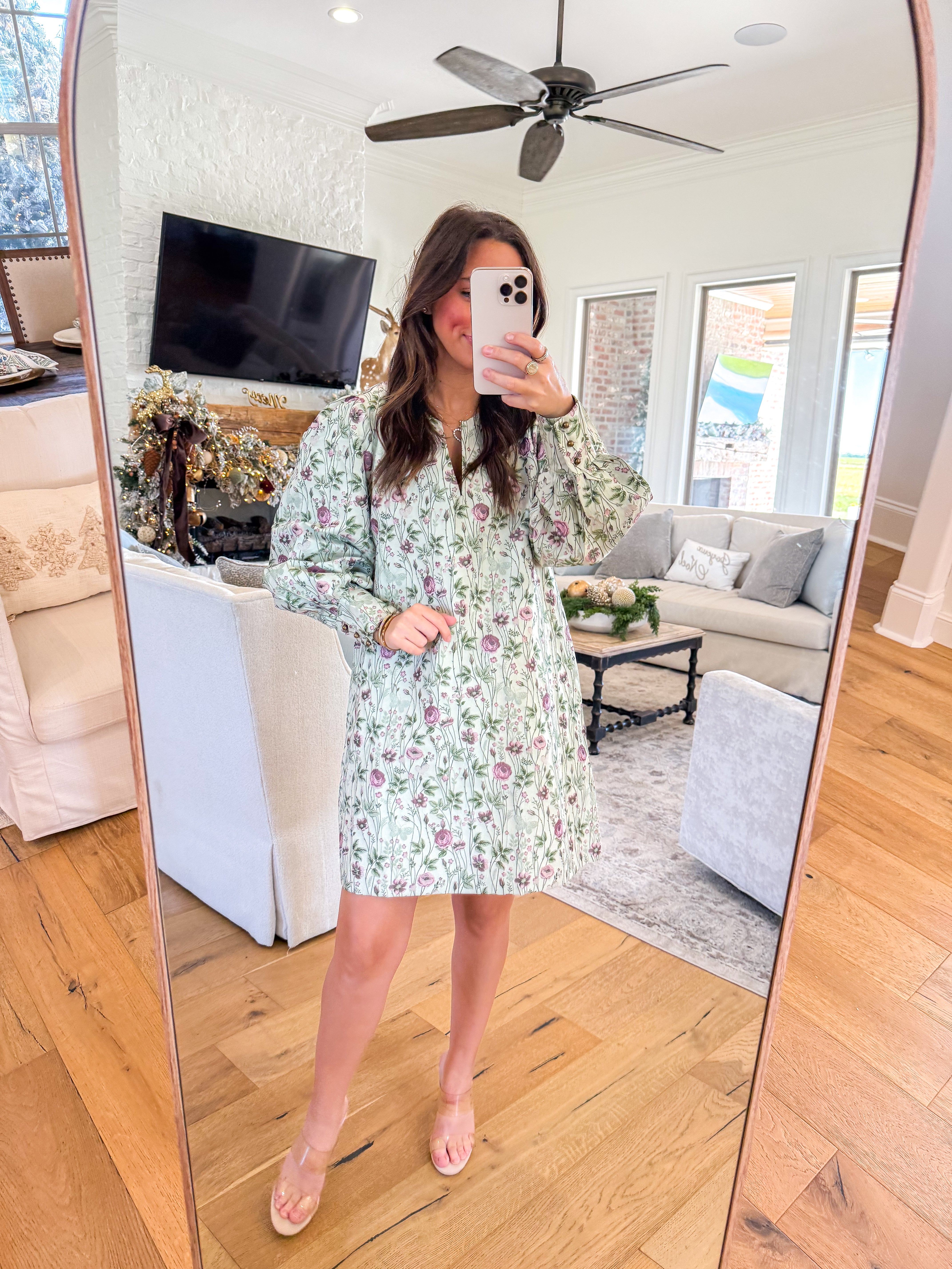 Isabelle Ecru Floral Jacquard Mini