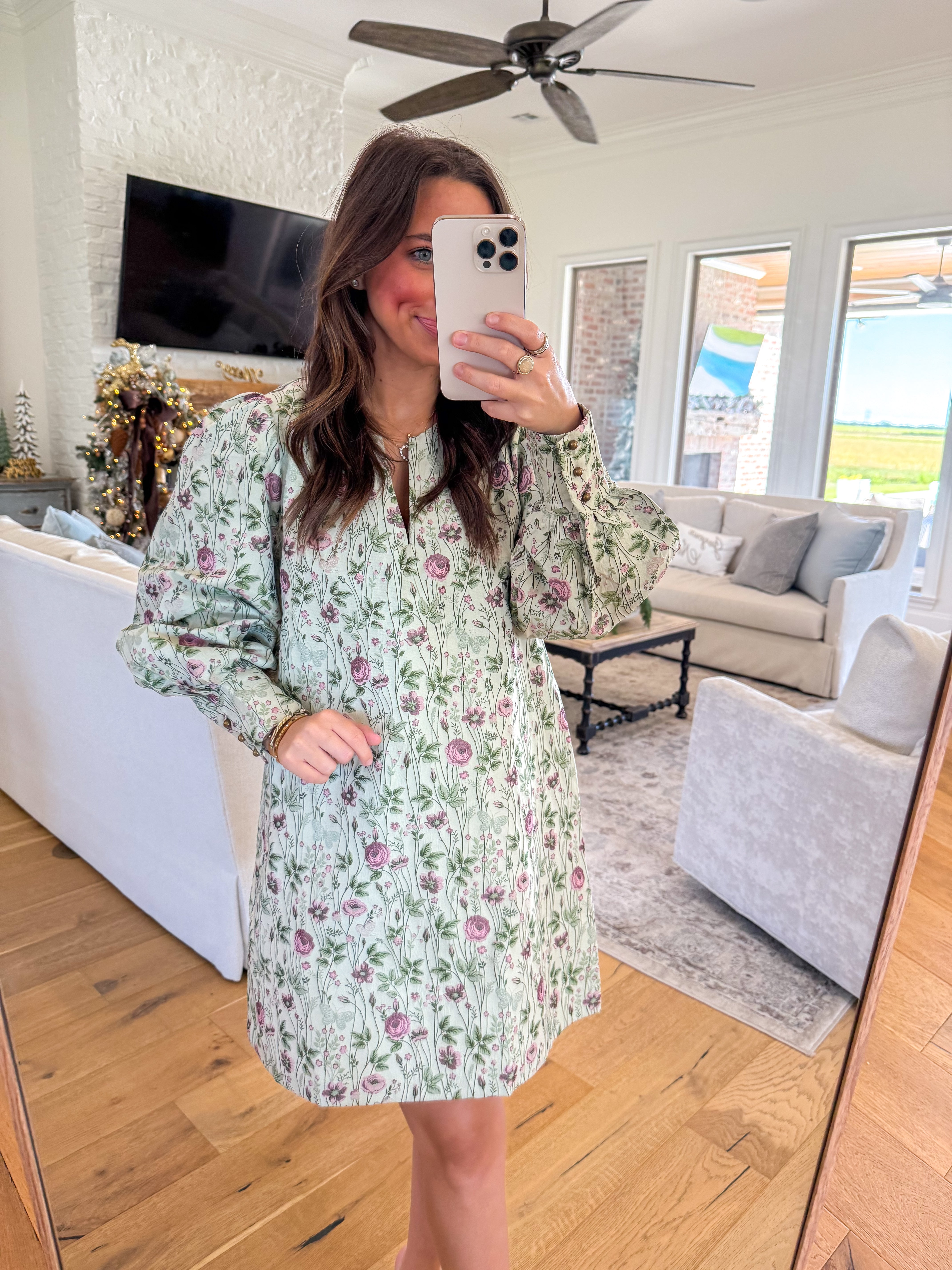 Isabelle Ecru Floral Jacquard Mini