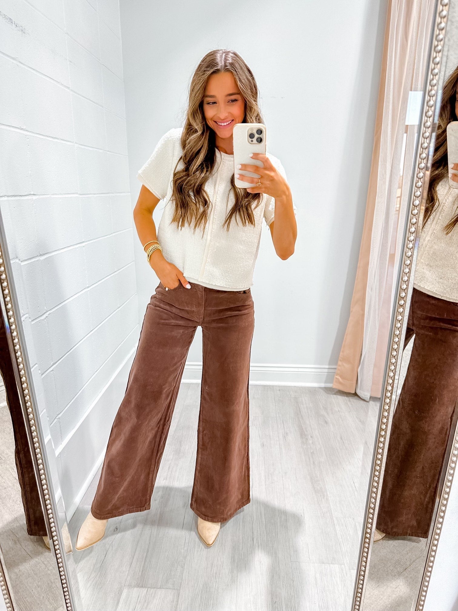 Wide Leg Brown Corduroy Jeans