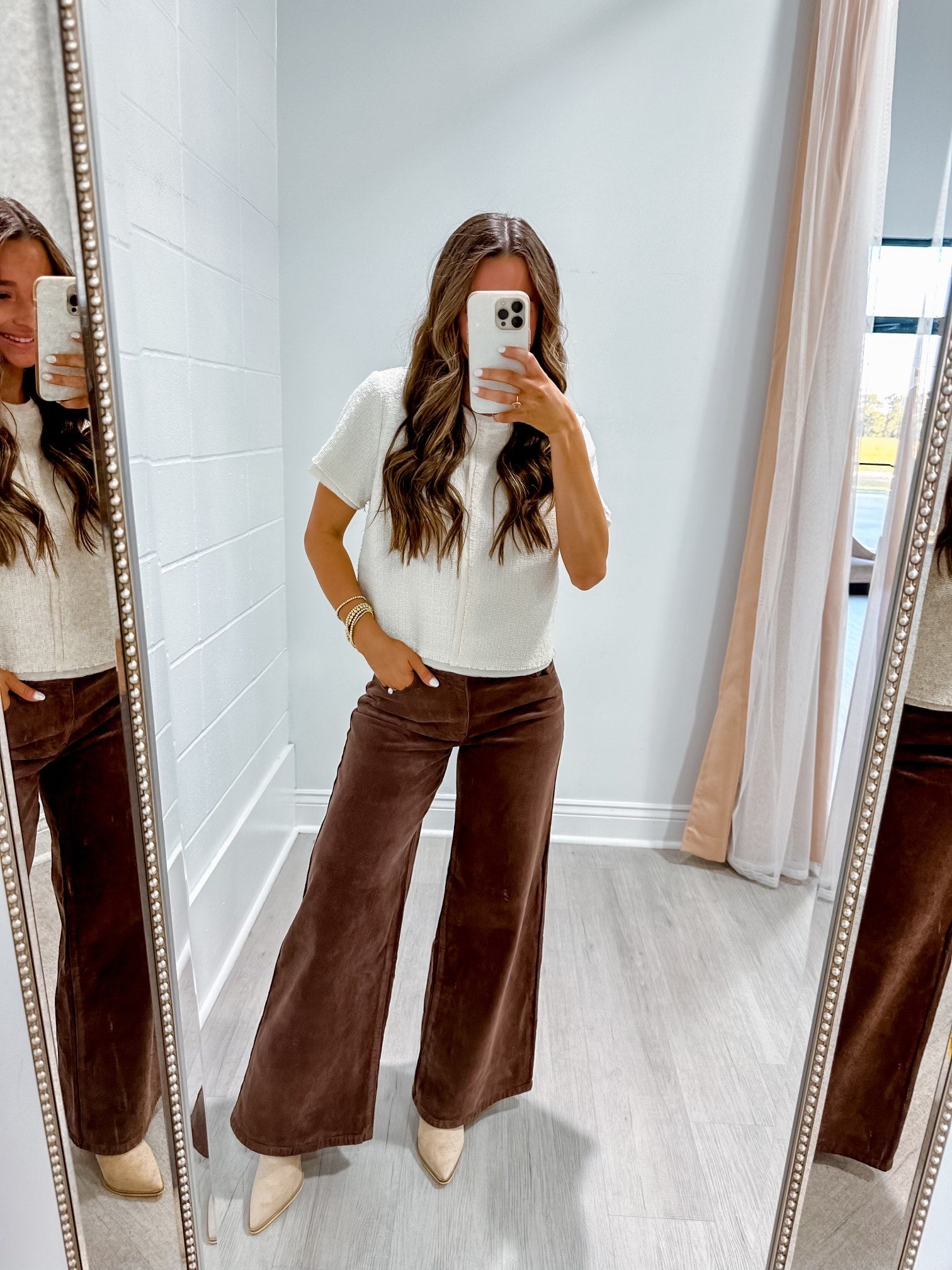 Wide Leg Brown Corduroy Jeans