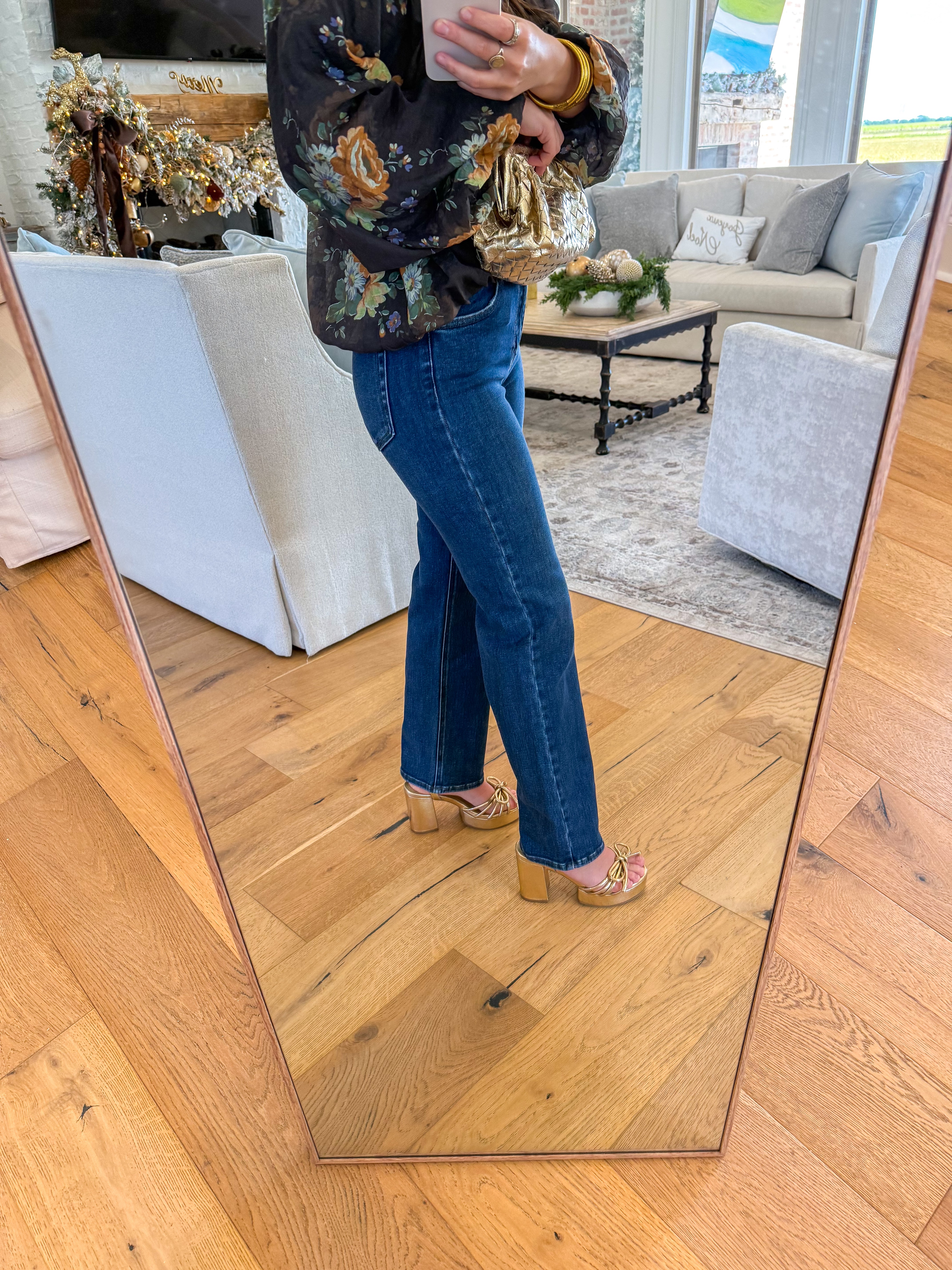 Dark Denim MR Staright Leg Jeans