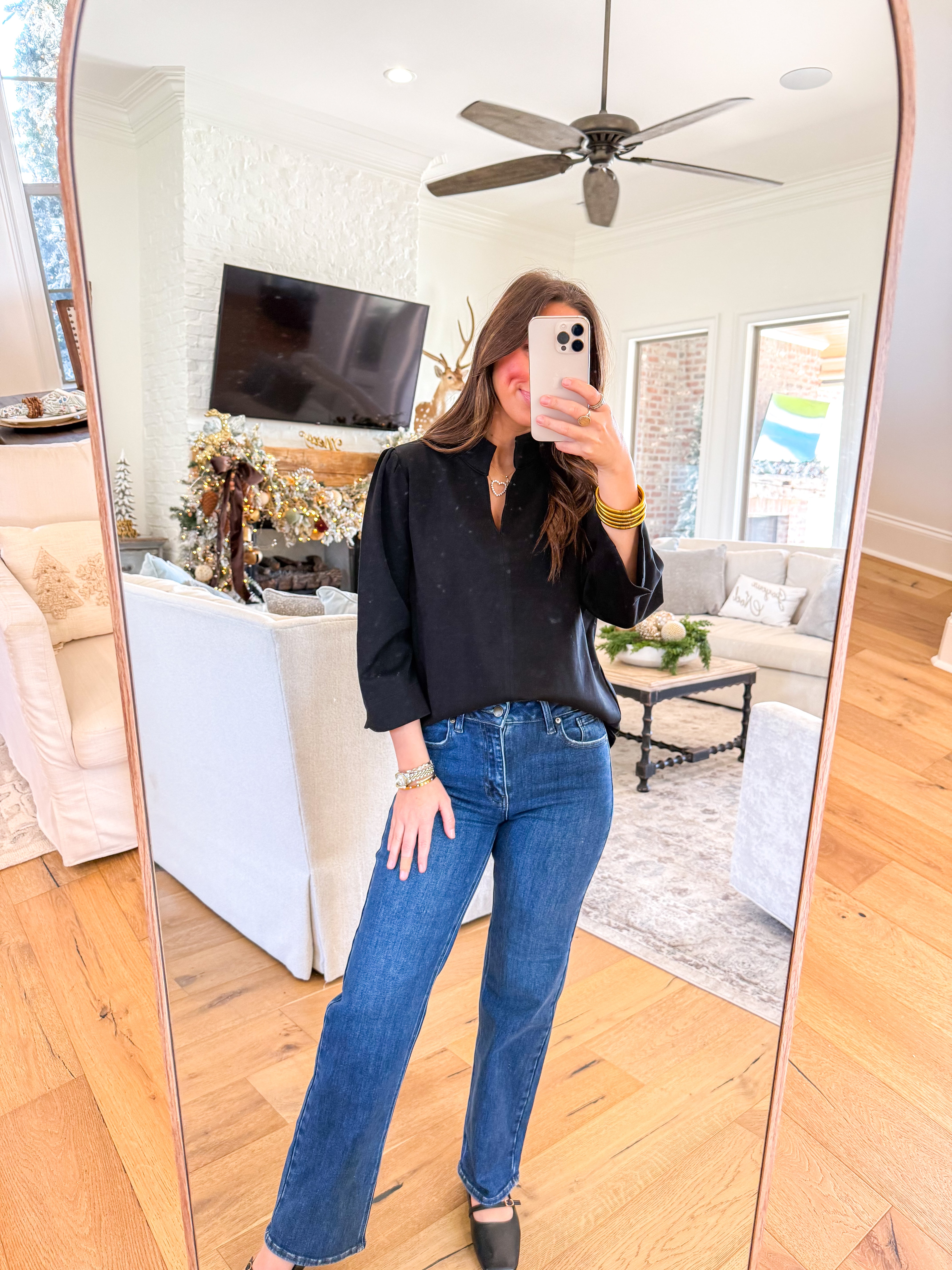 Ellery Black Collared Top