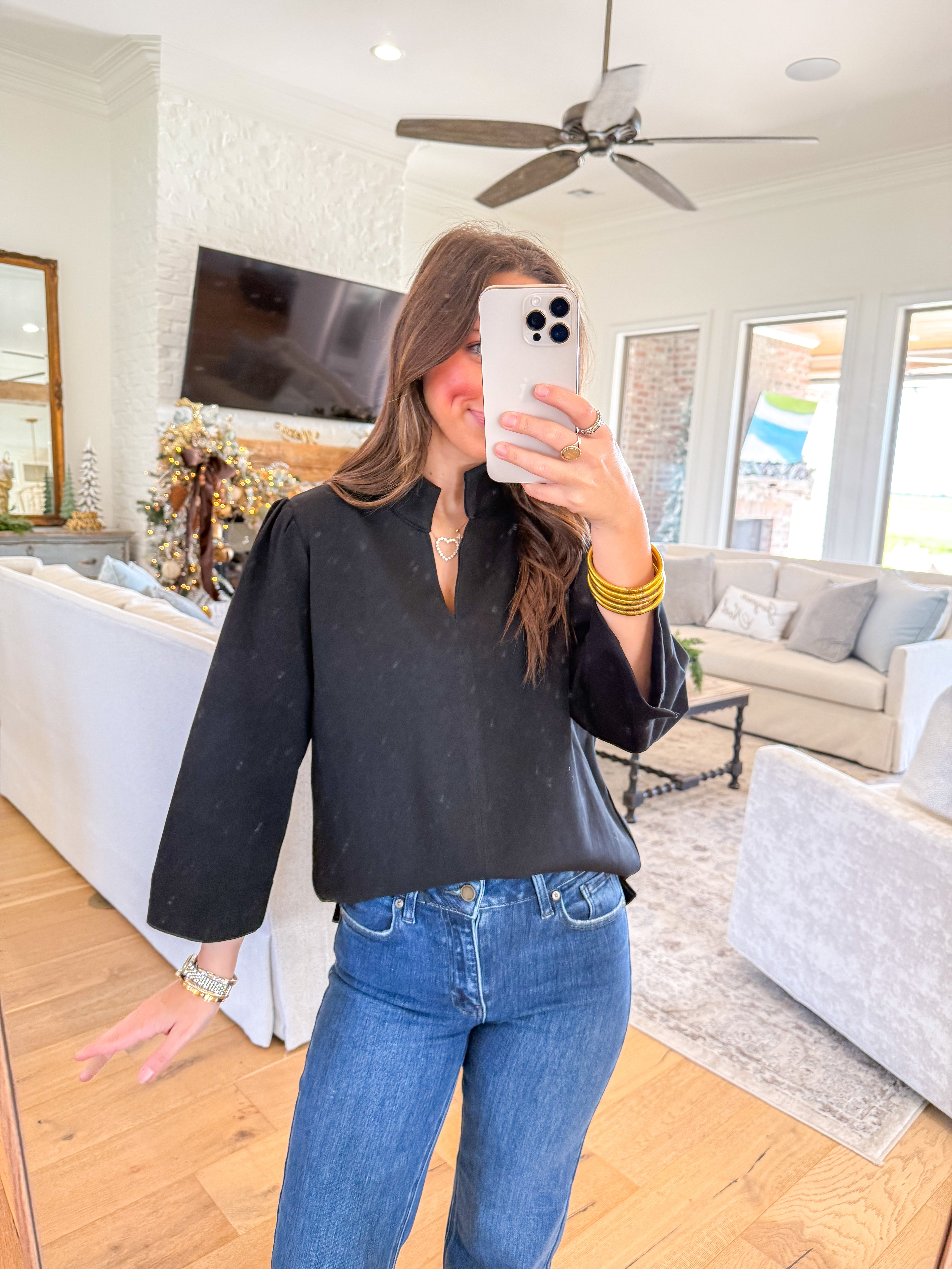 Ellery Black Collared Top