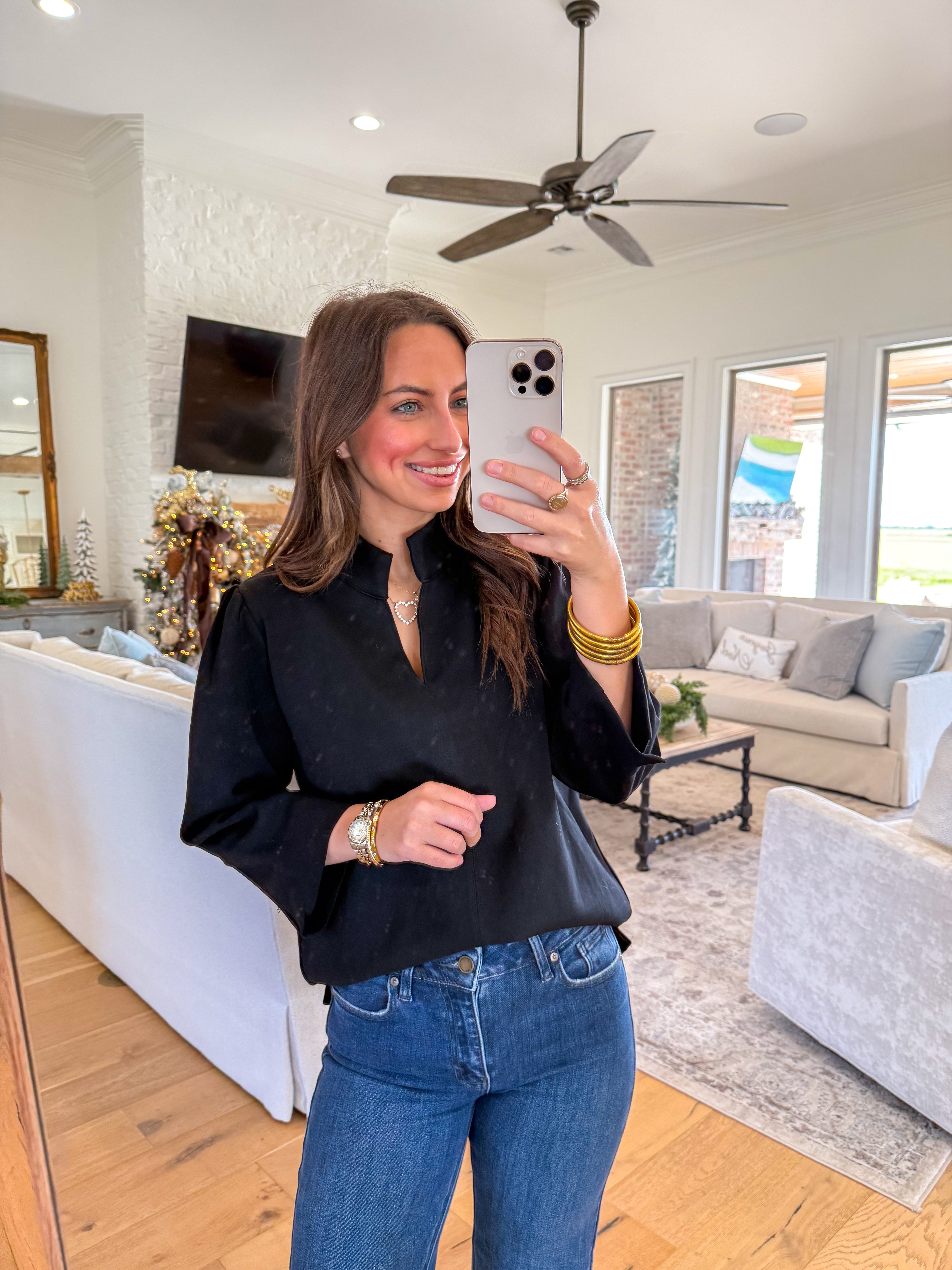 Ellery Black Collared Top