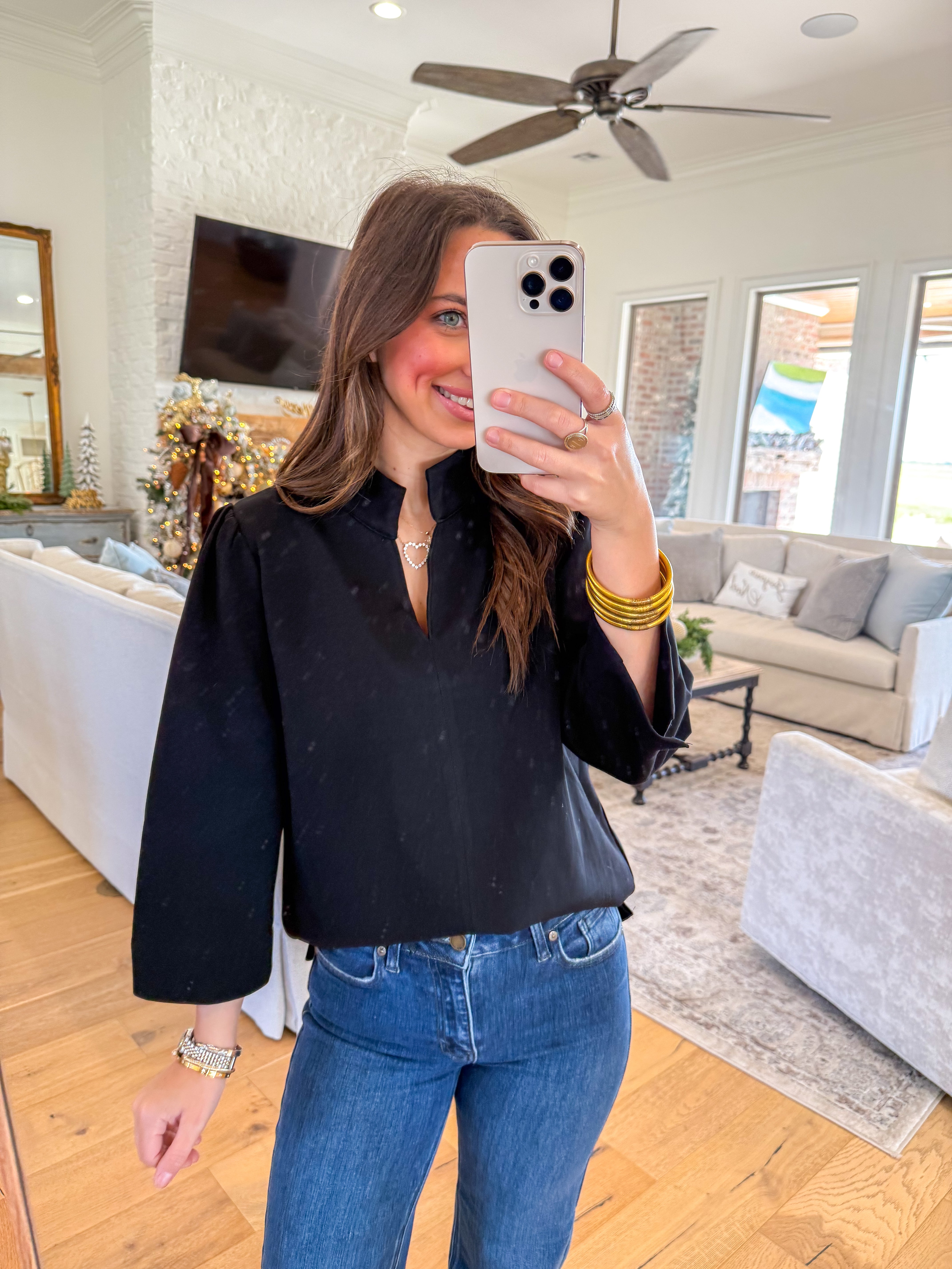 Ellery Black Collared Top