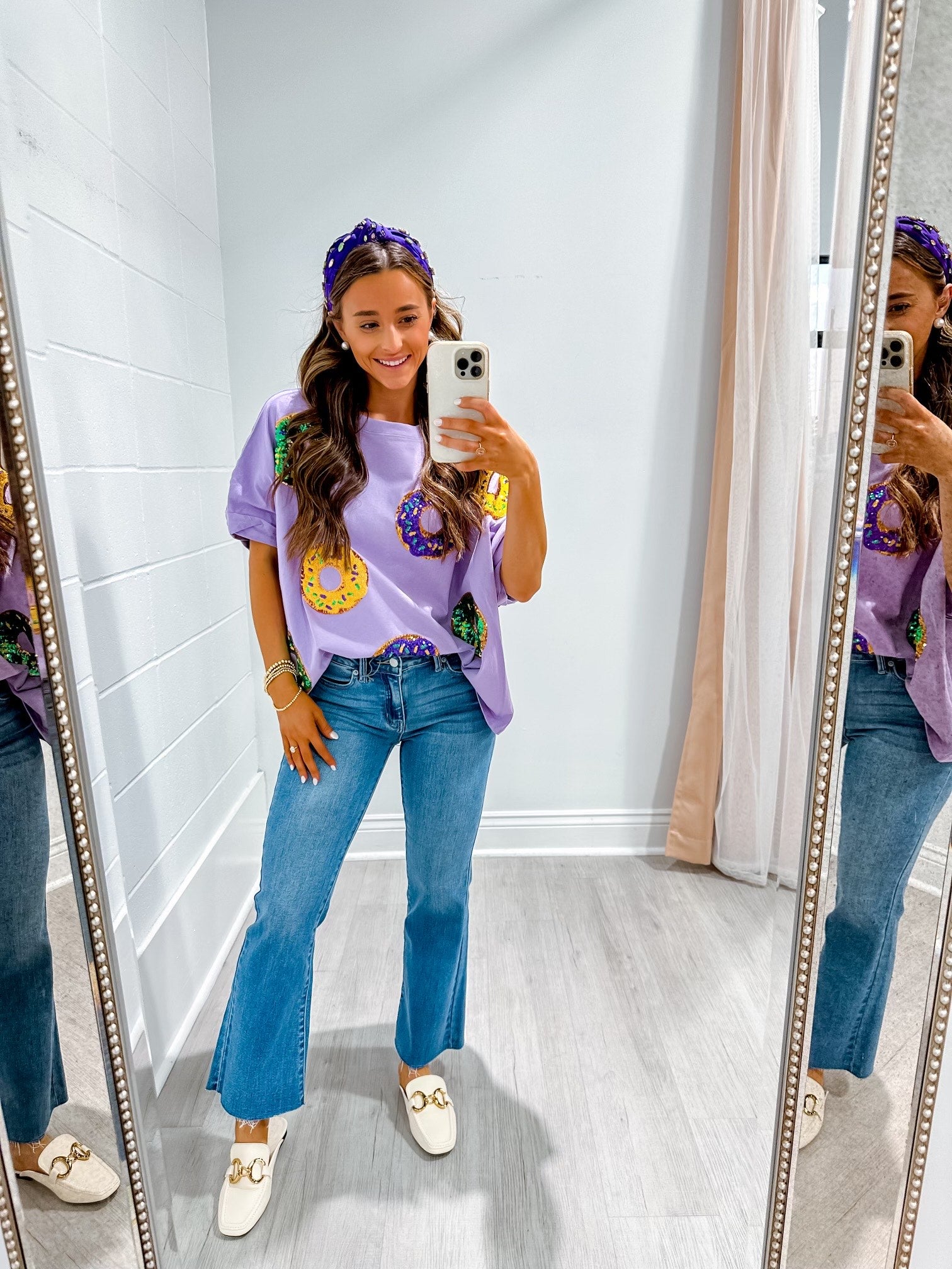 Oversized Tee Sequin MG Donuts Purple