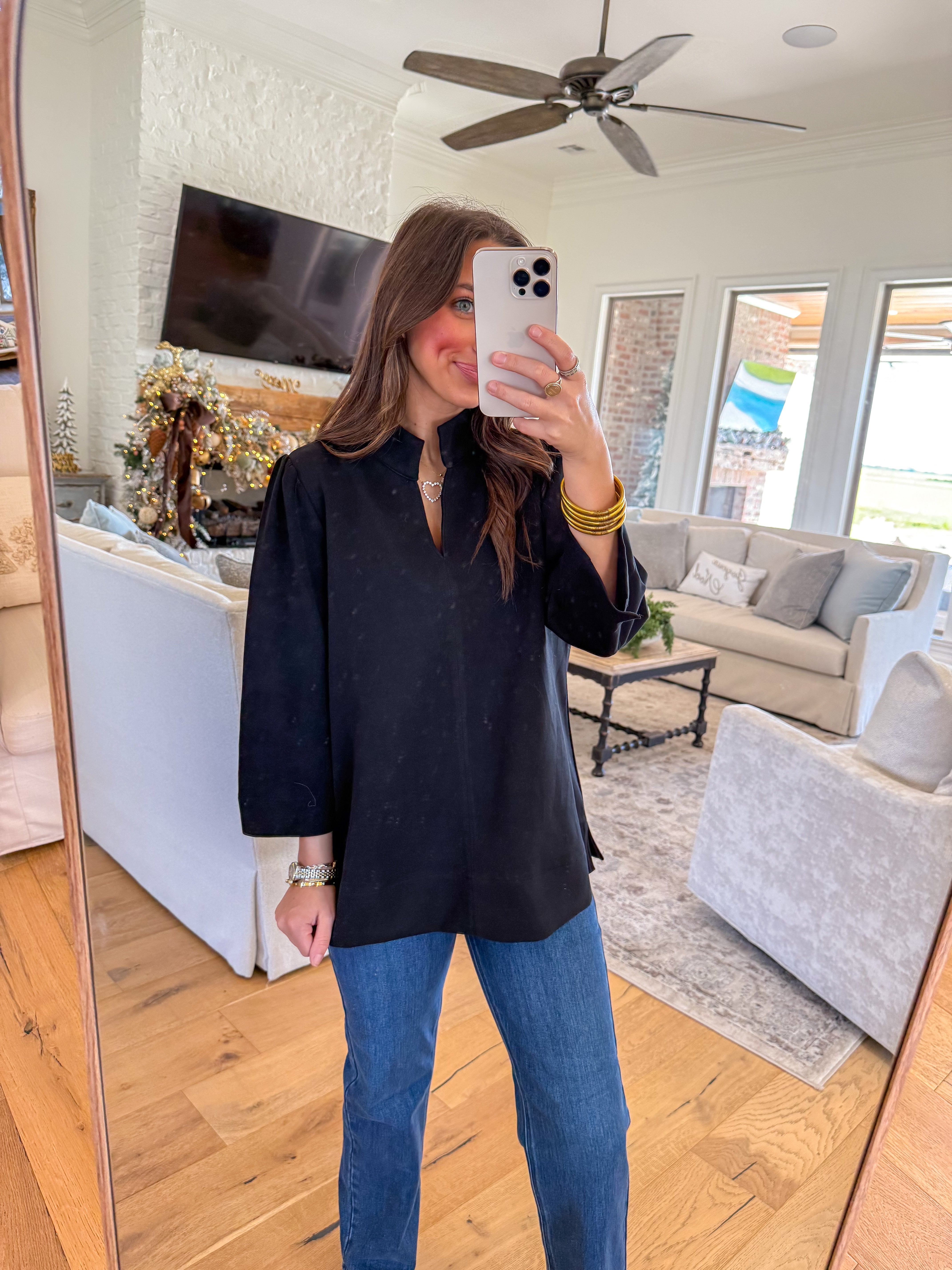 Ellery Black Collared Top