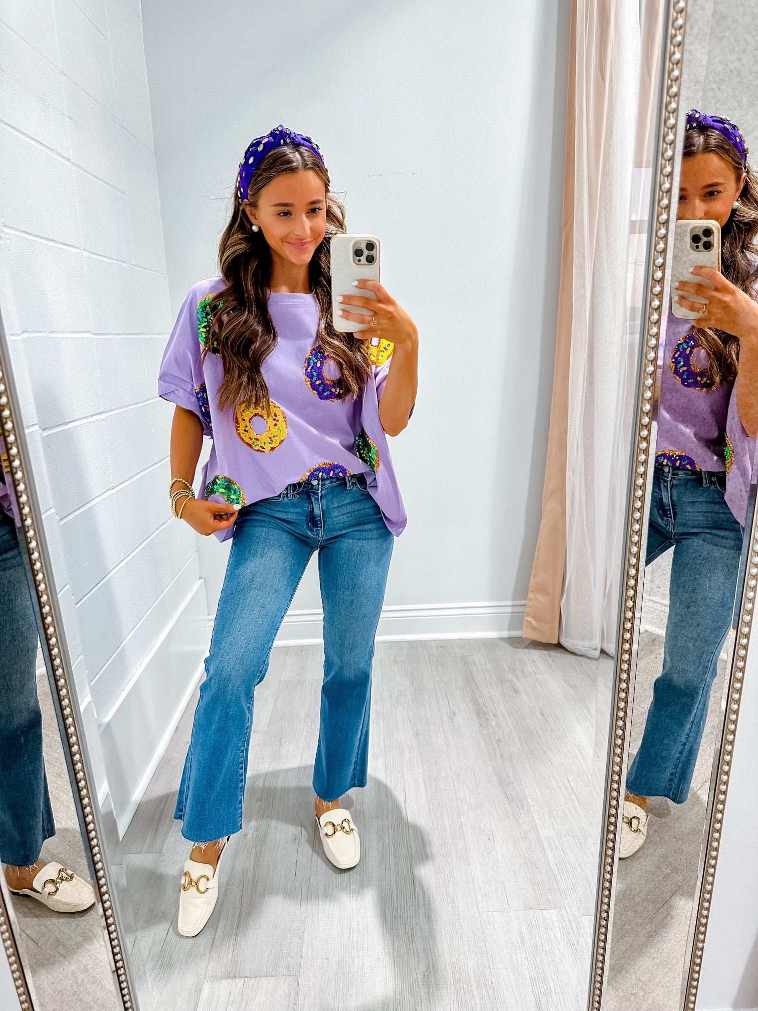 Oversized Tee Sequin MG Donuts Purple