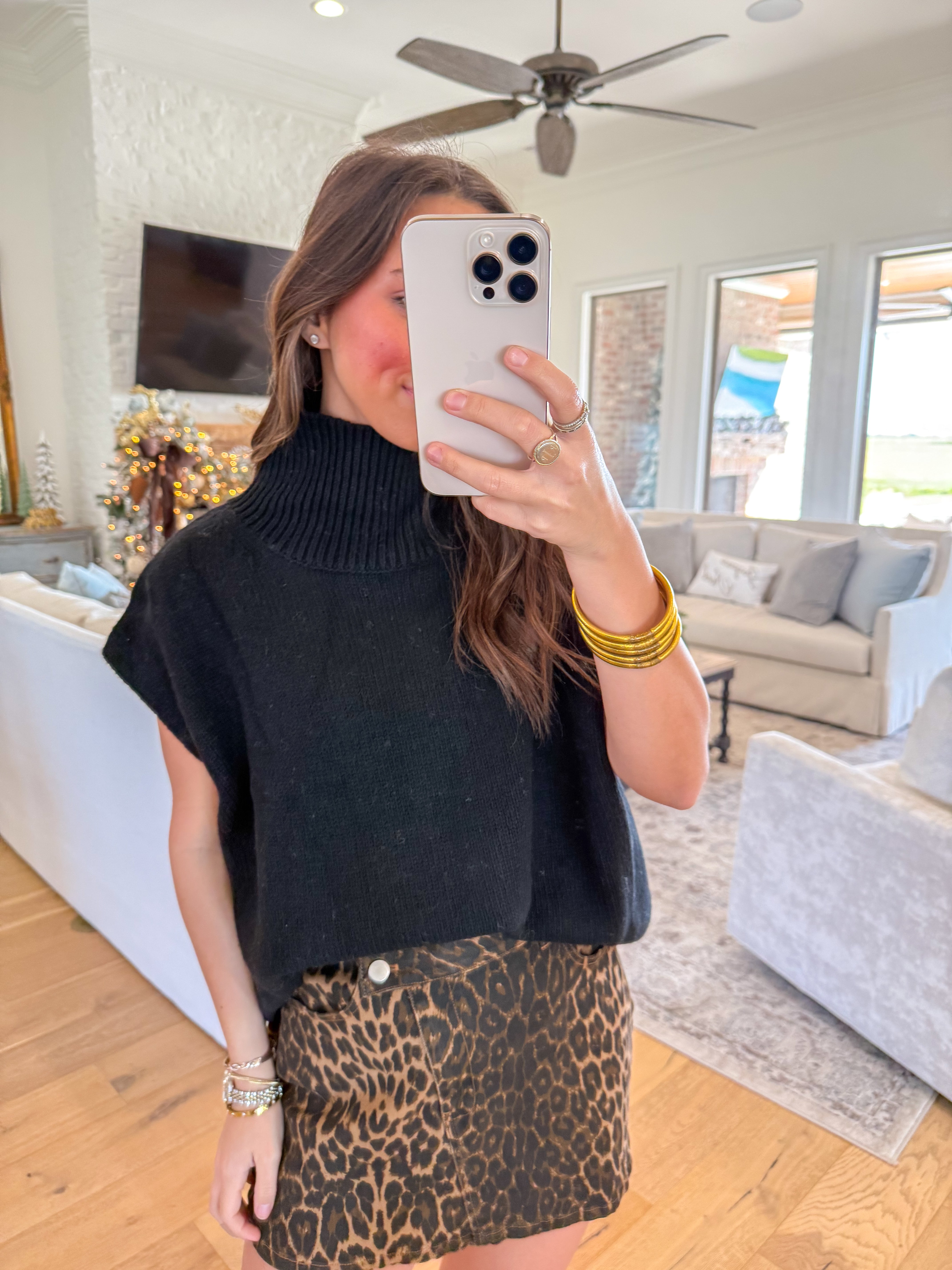 Lennon Black Turtleneck Sweater Vest