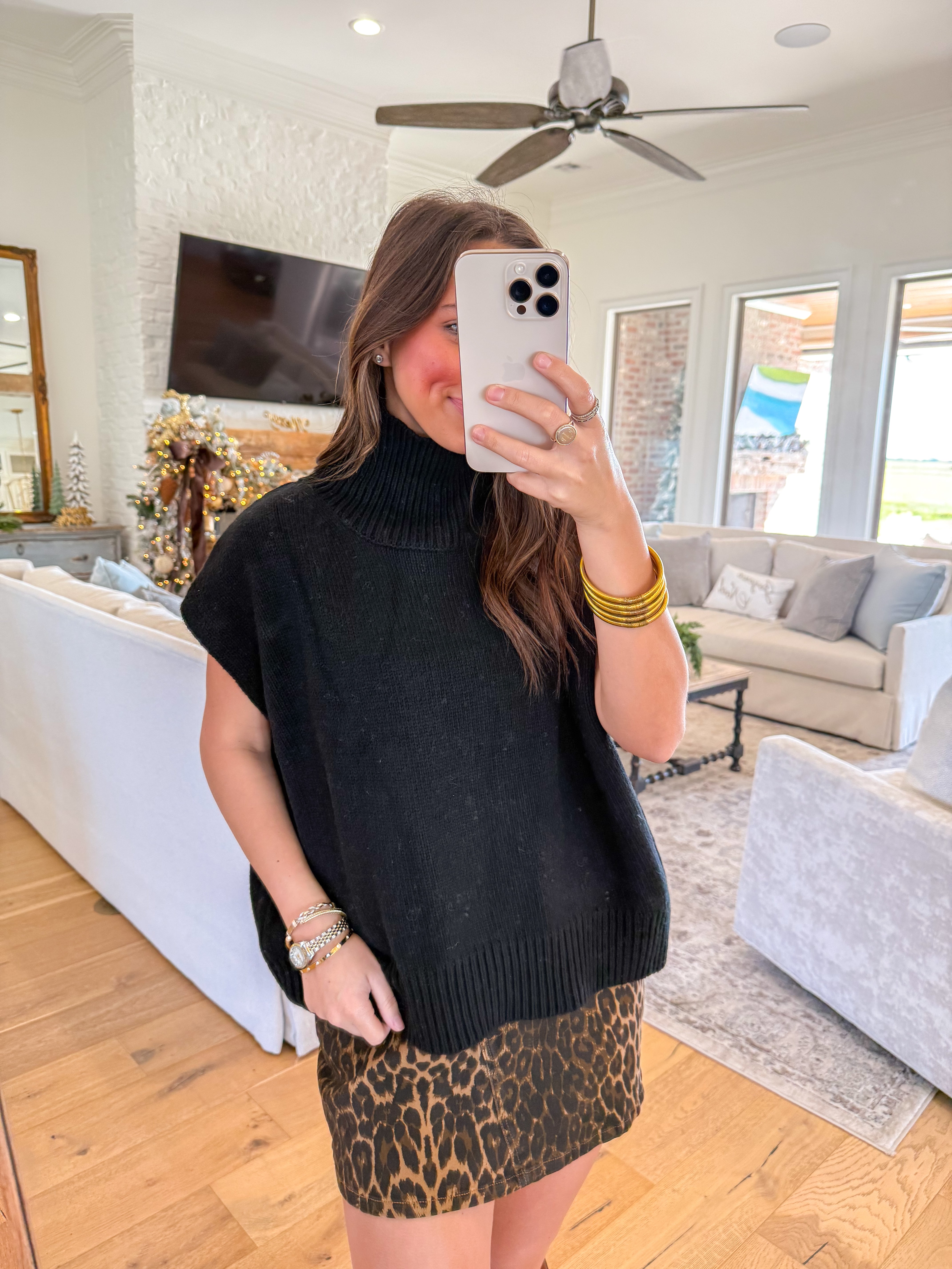 Lennon Black Turtleneck Sweater Vest