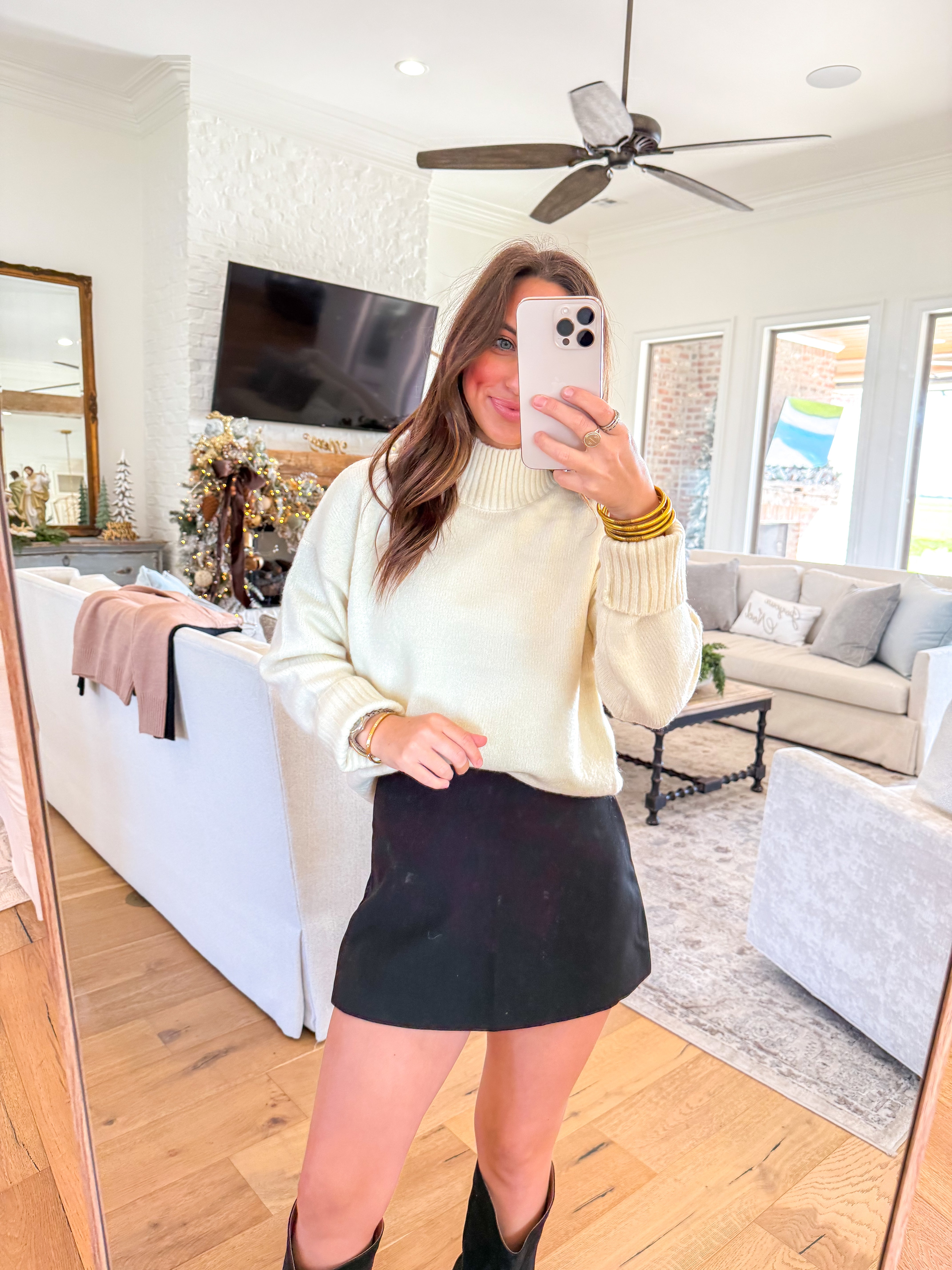 Everyday Mock Neck Cream Sweater