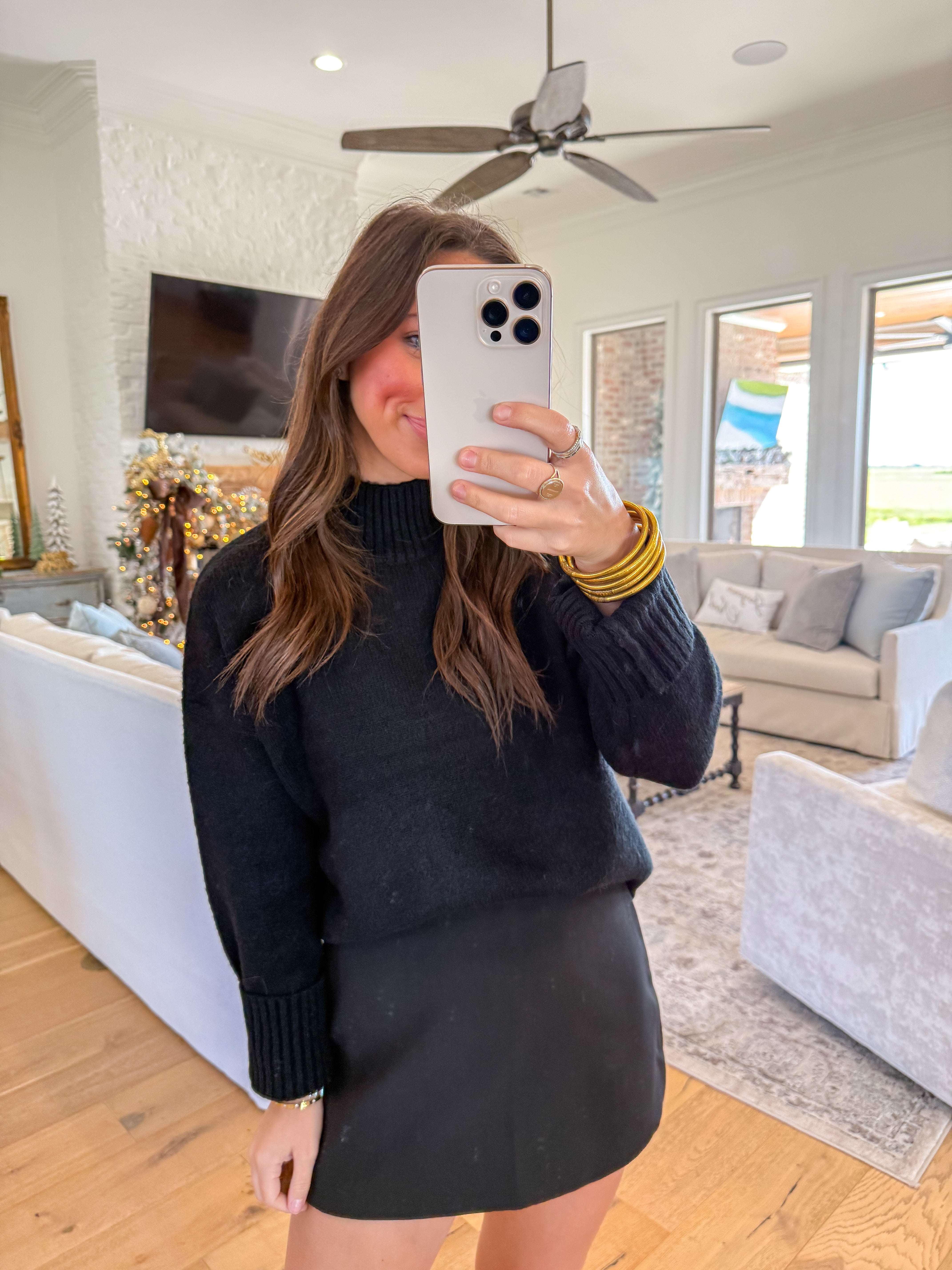 Everyday Mock Neck Black Sweater