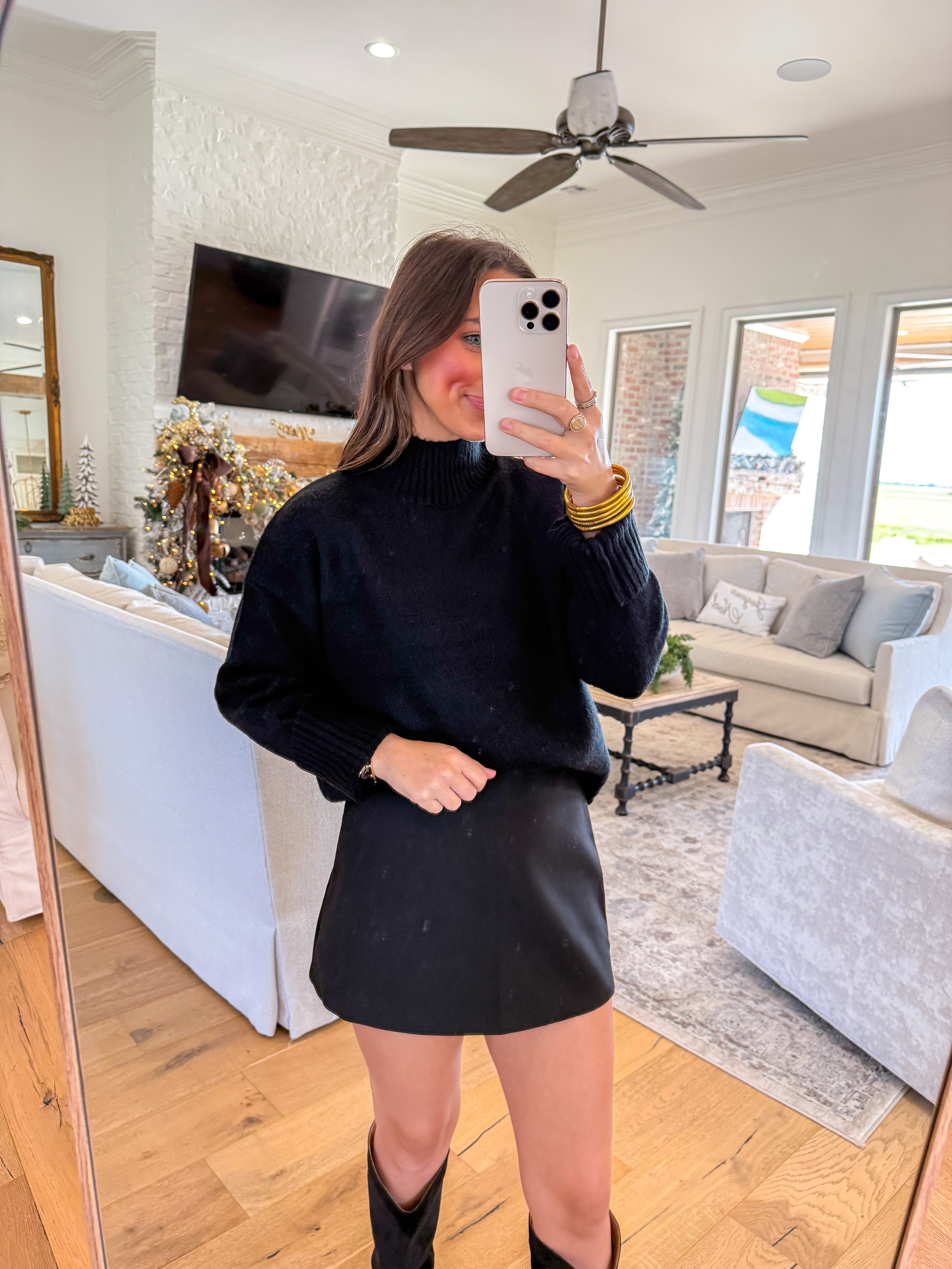 Everyday Mock Neck Black Sweater