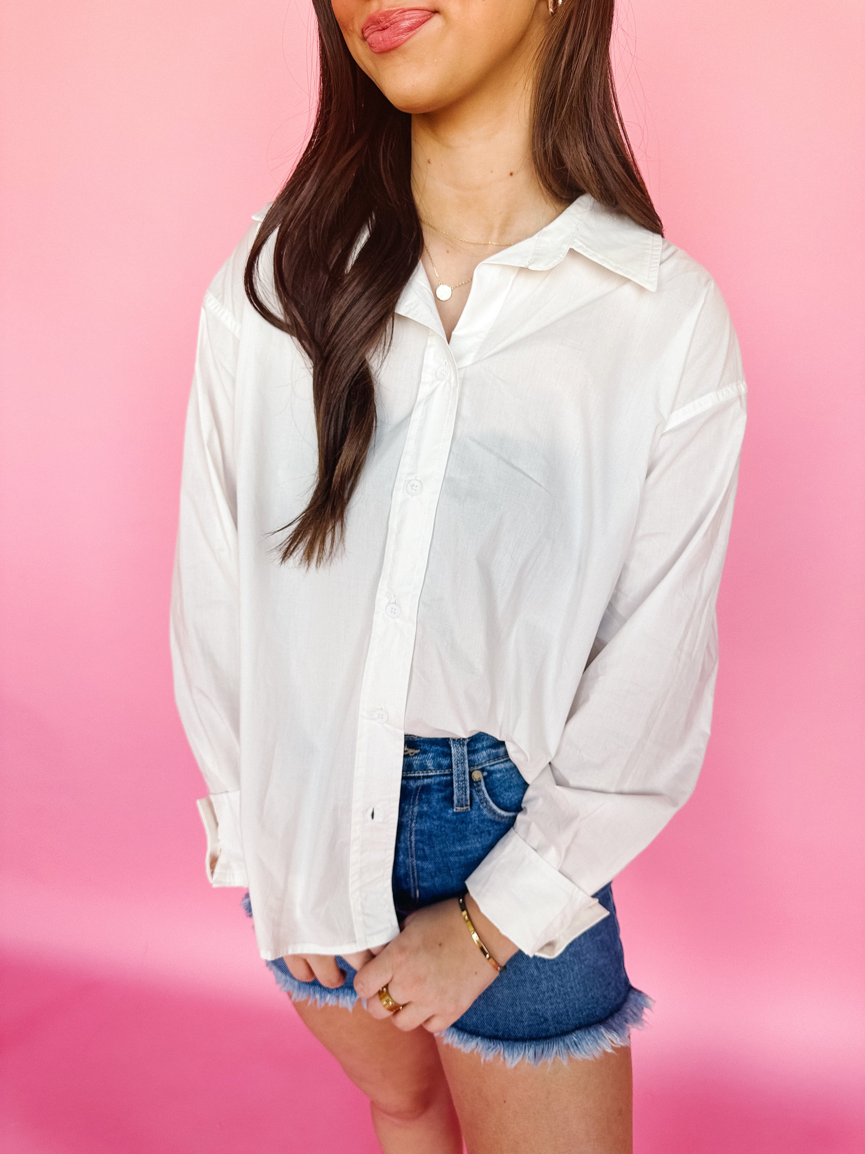 Poplin Long Sleeve Shirt White