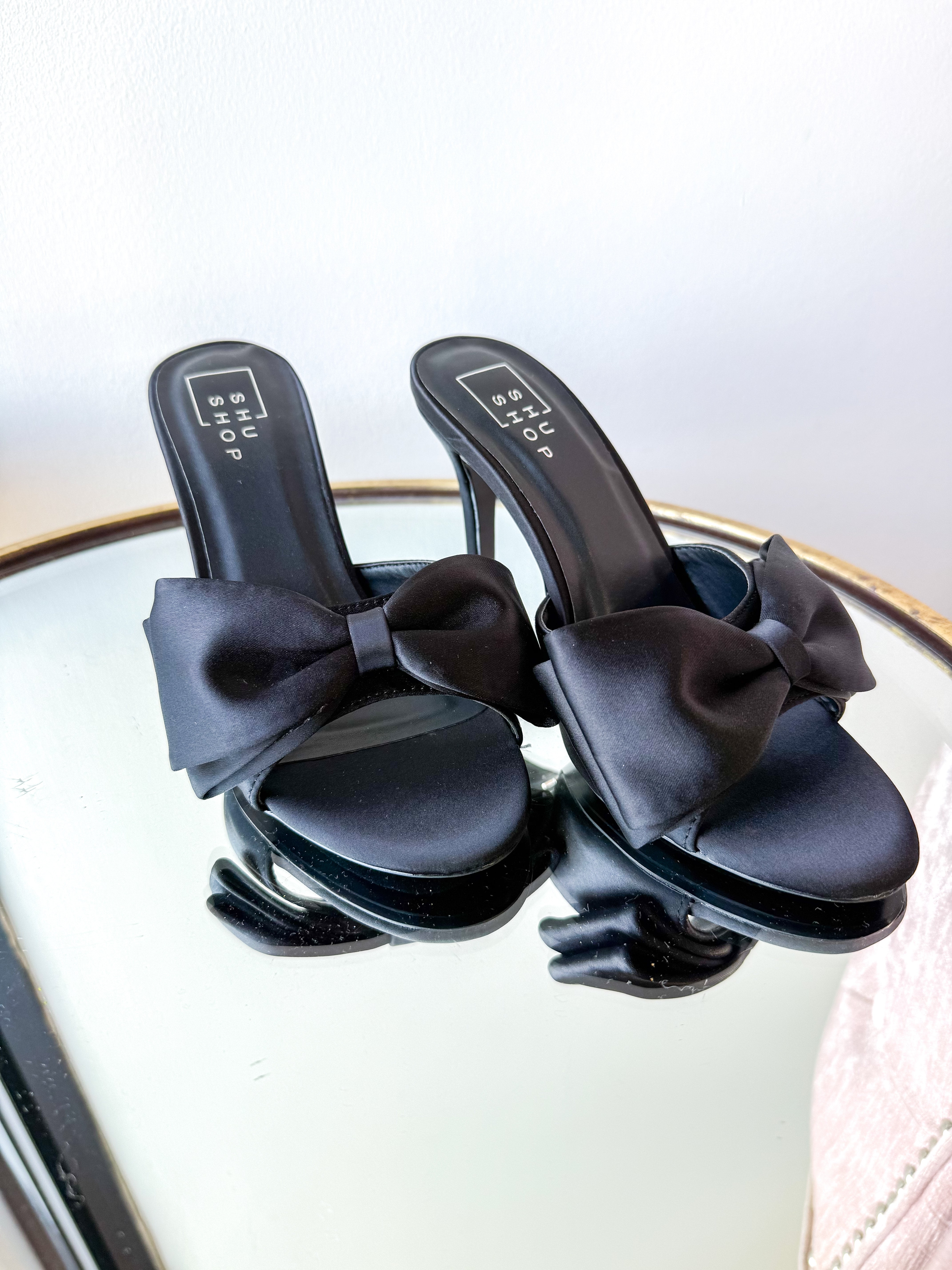 Elena Black Bow Heels