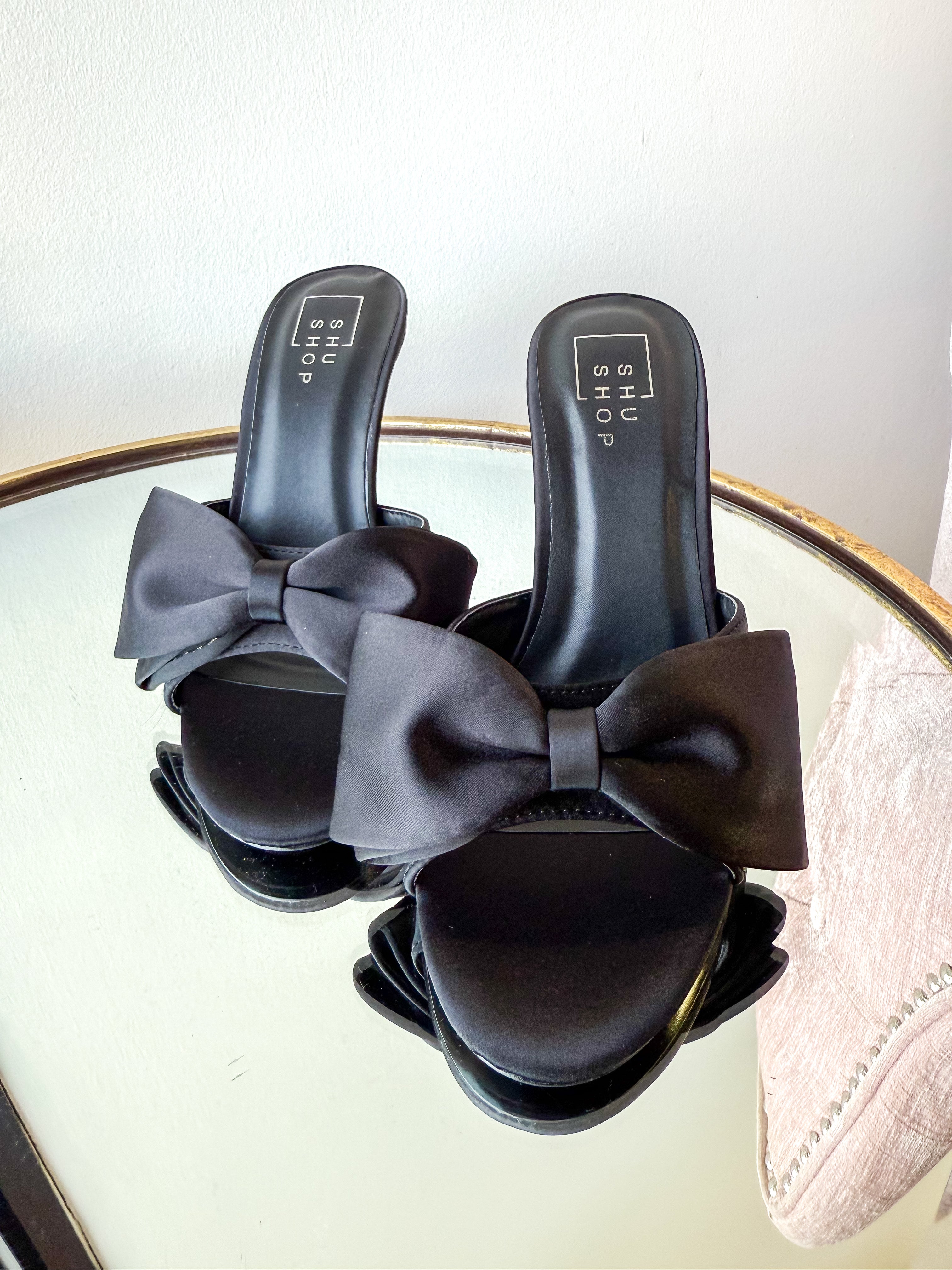 Elena Black Bow Heels