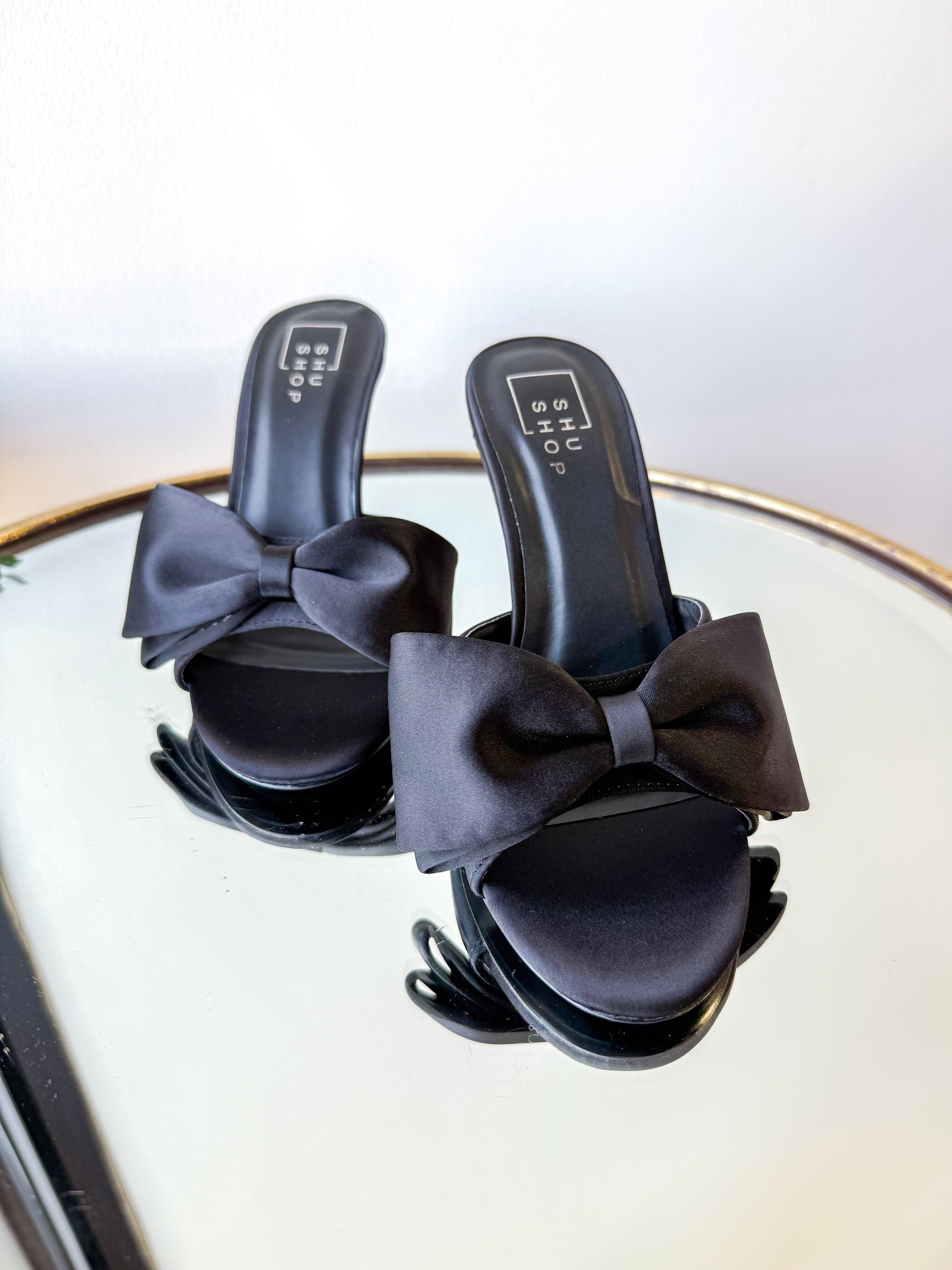 Elena Black Bow Heels