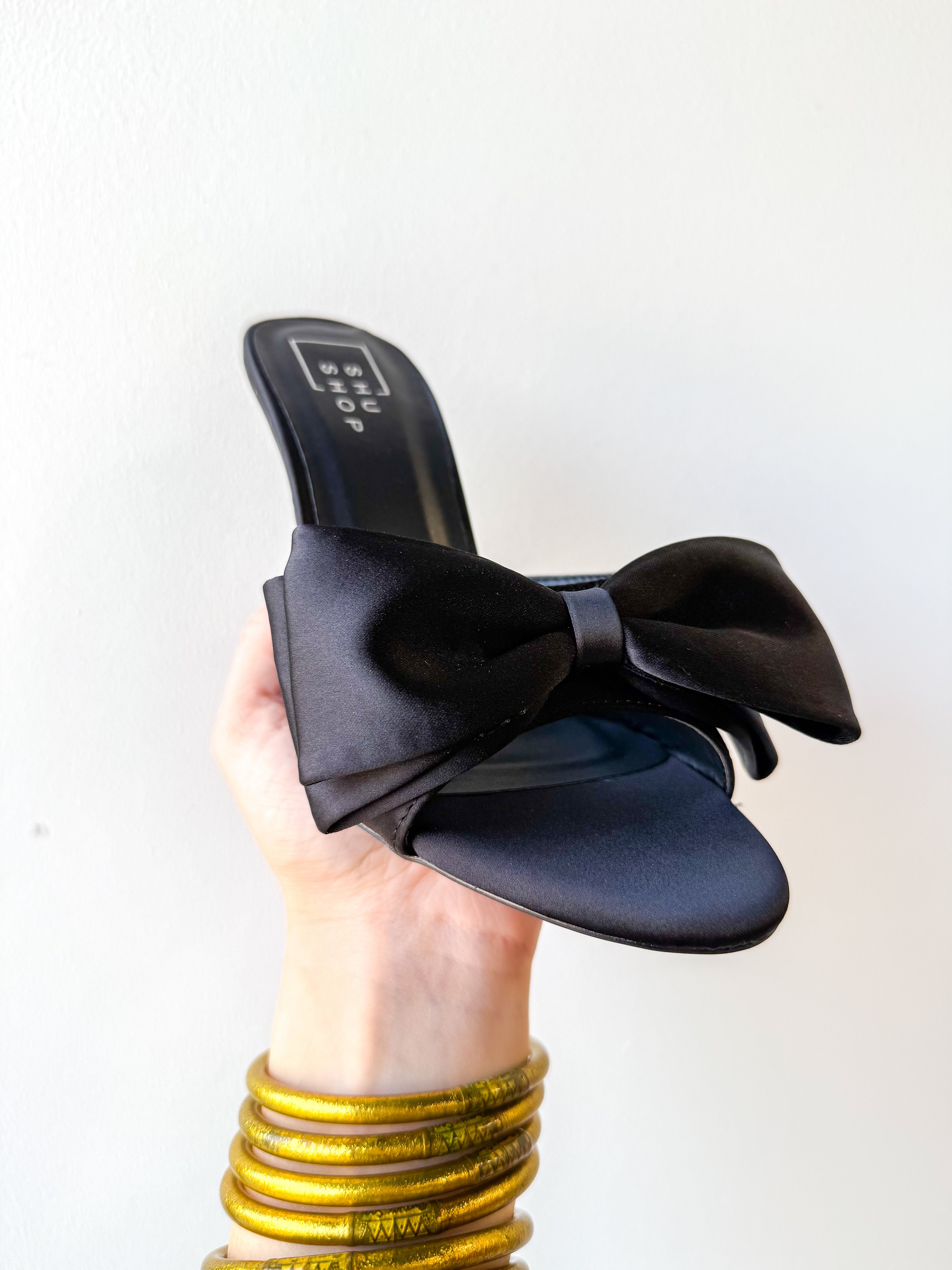 Elena Black Bow Heels