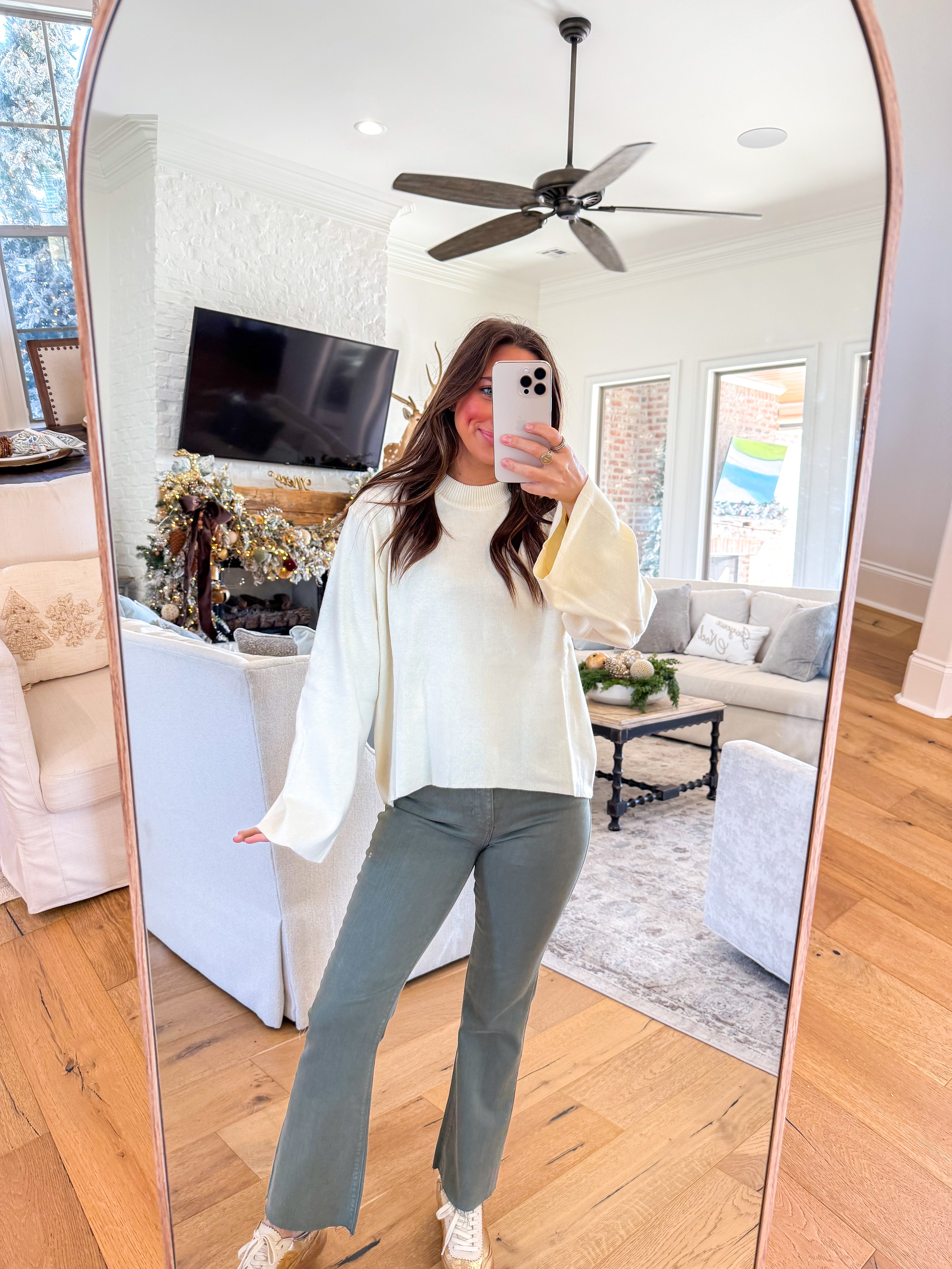 Anastasia Cream Bell Sleeve Swater