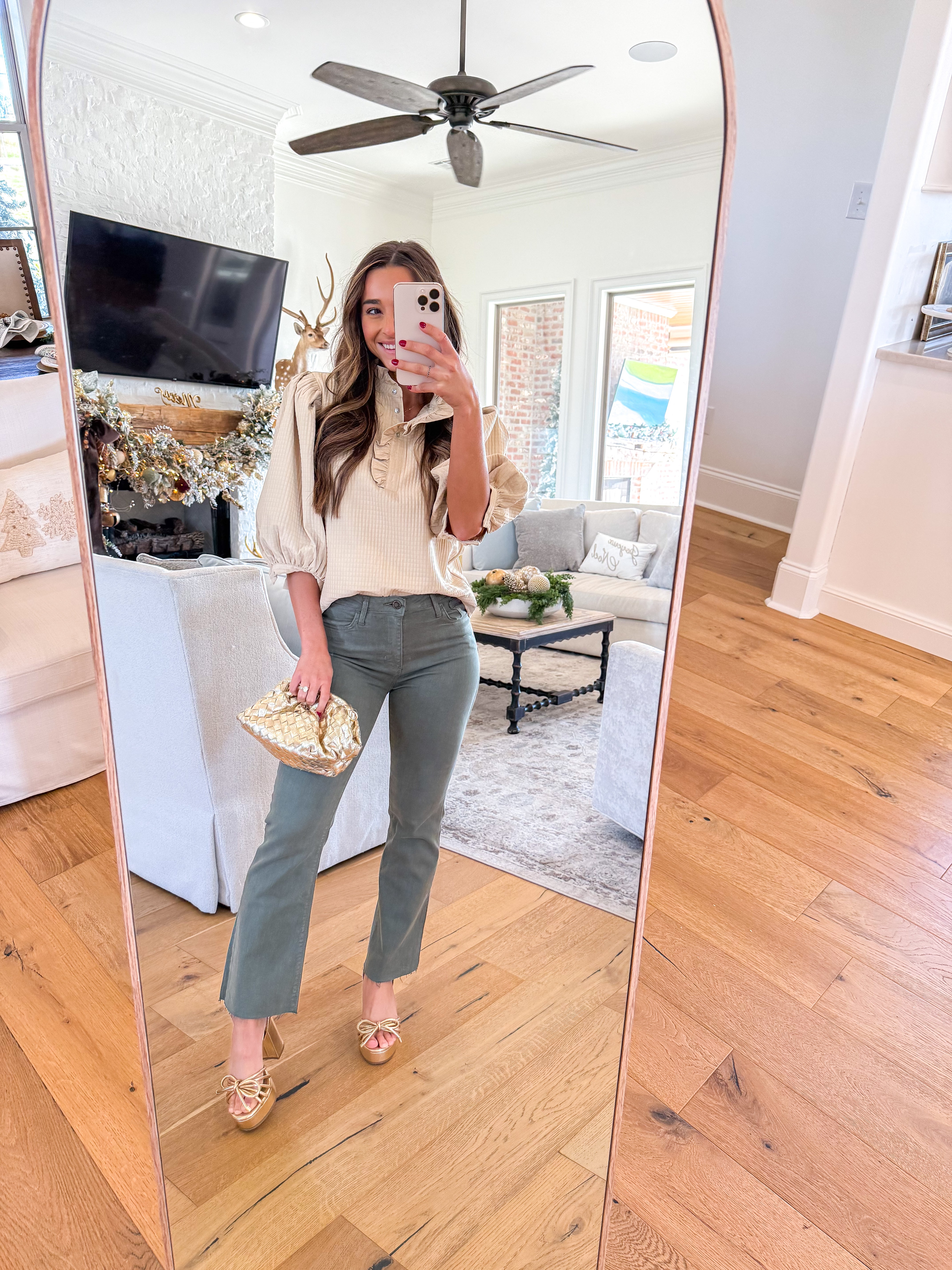 Elise Ruffle Neck Top