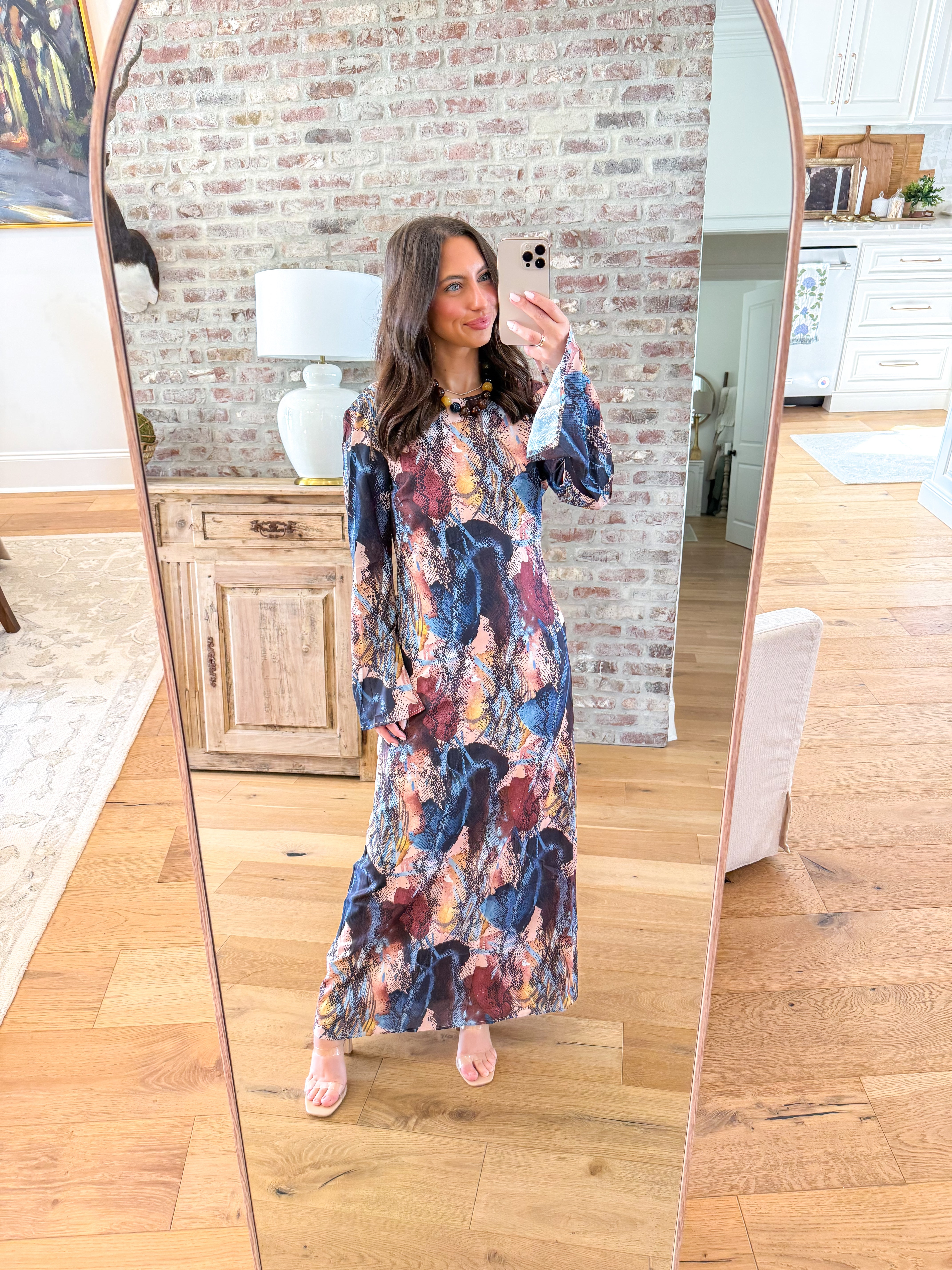 Wild Rose Snake Print Maxi