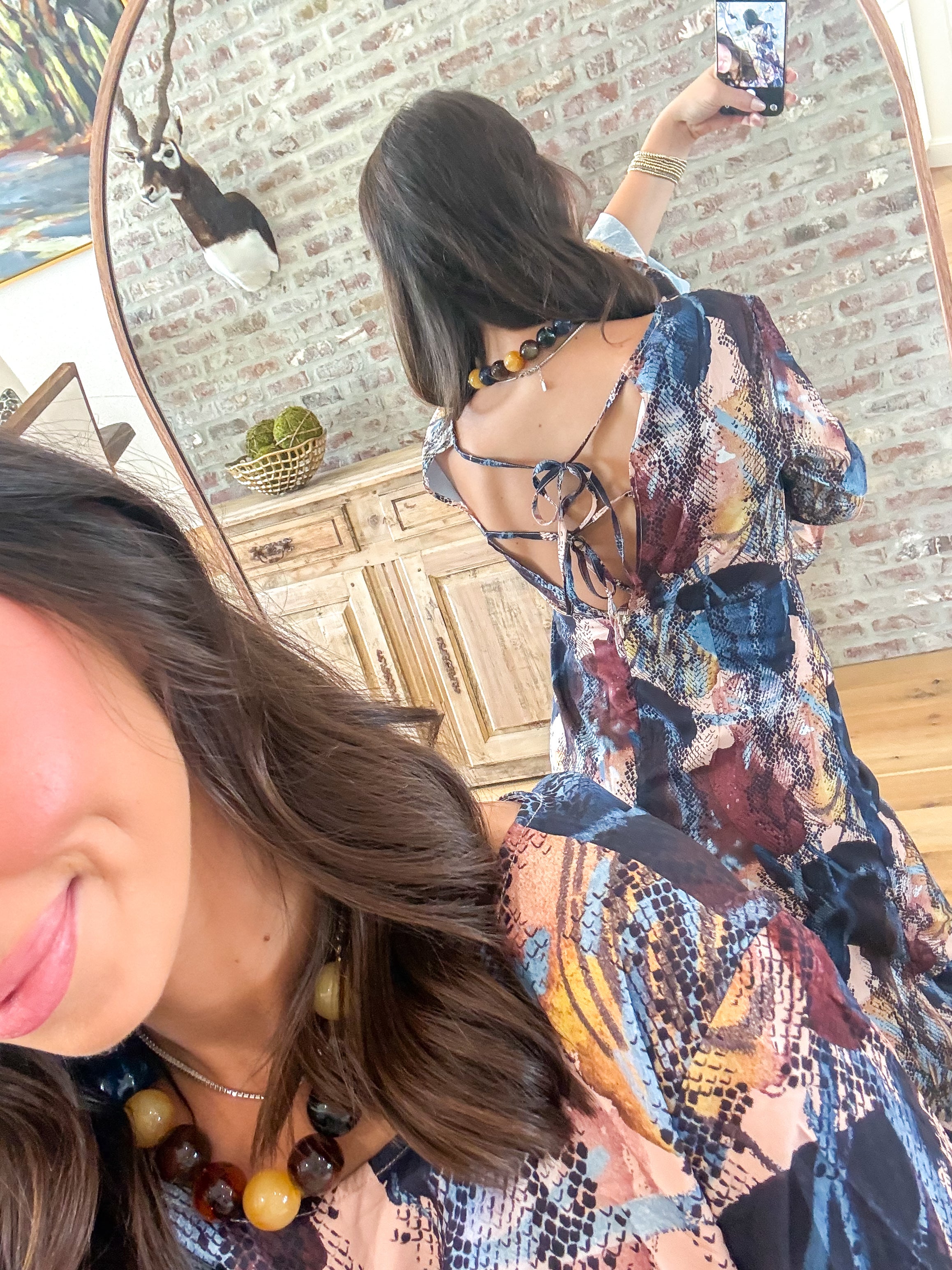 Wild Rose Snake Print Maxi