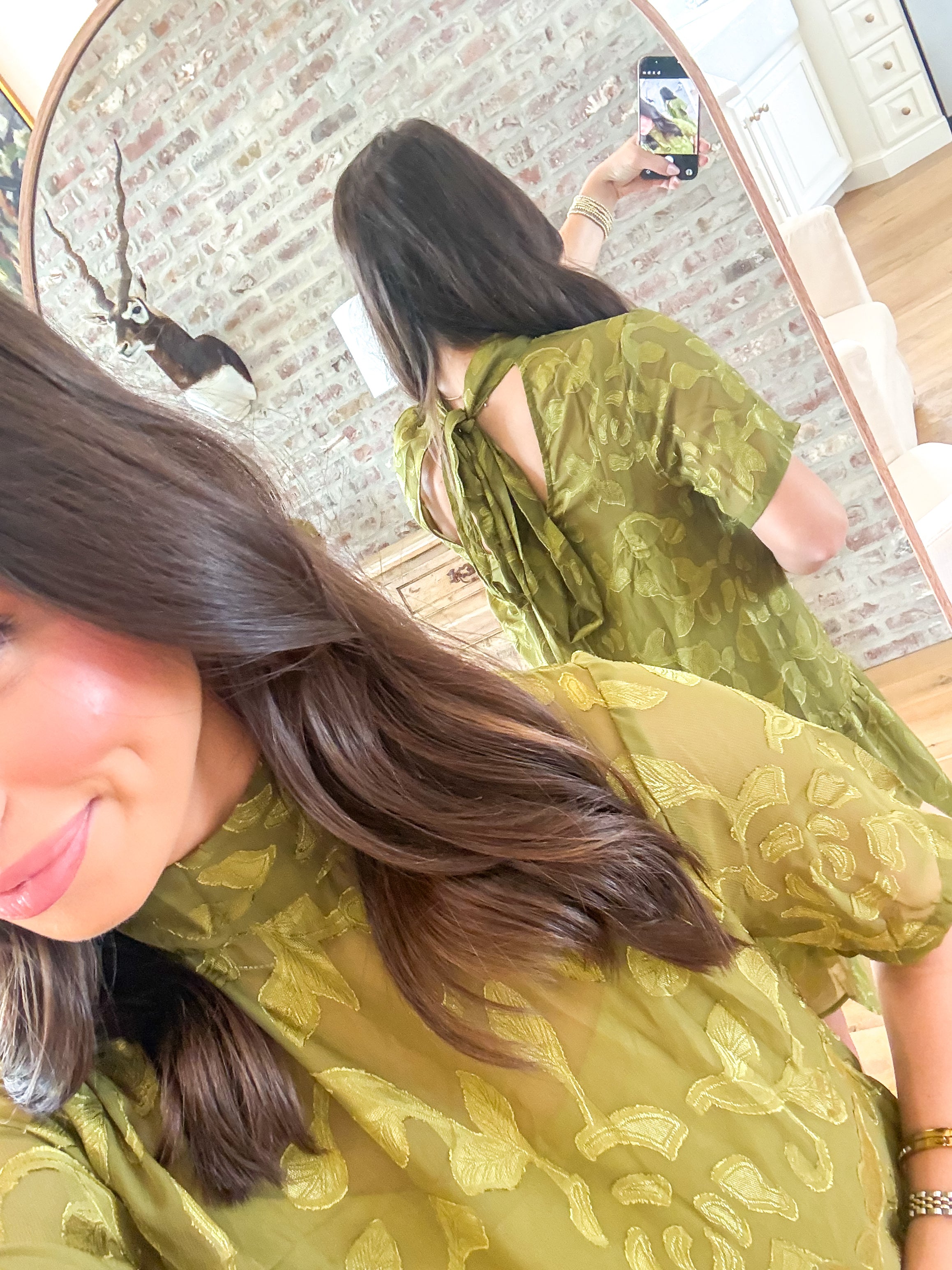 Juliette Olive Floral Mini Dress