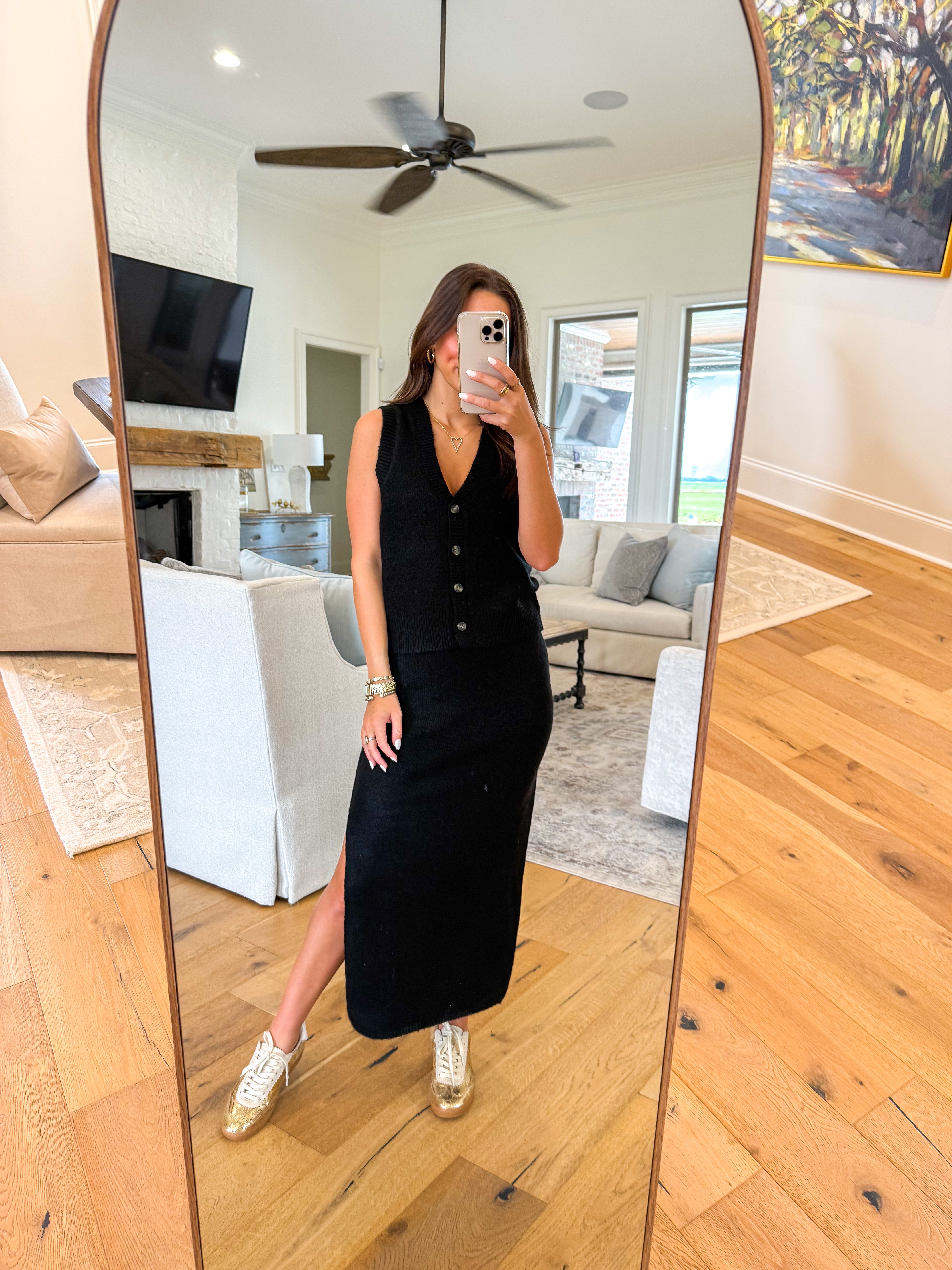 Elara Black Knit Set