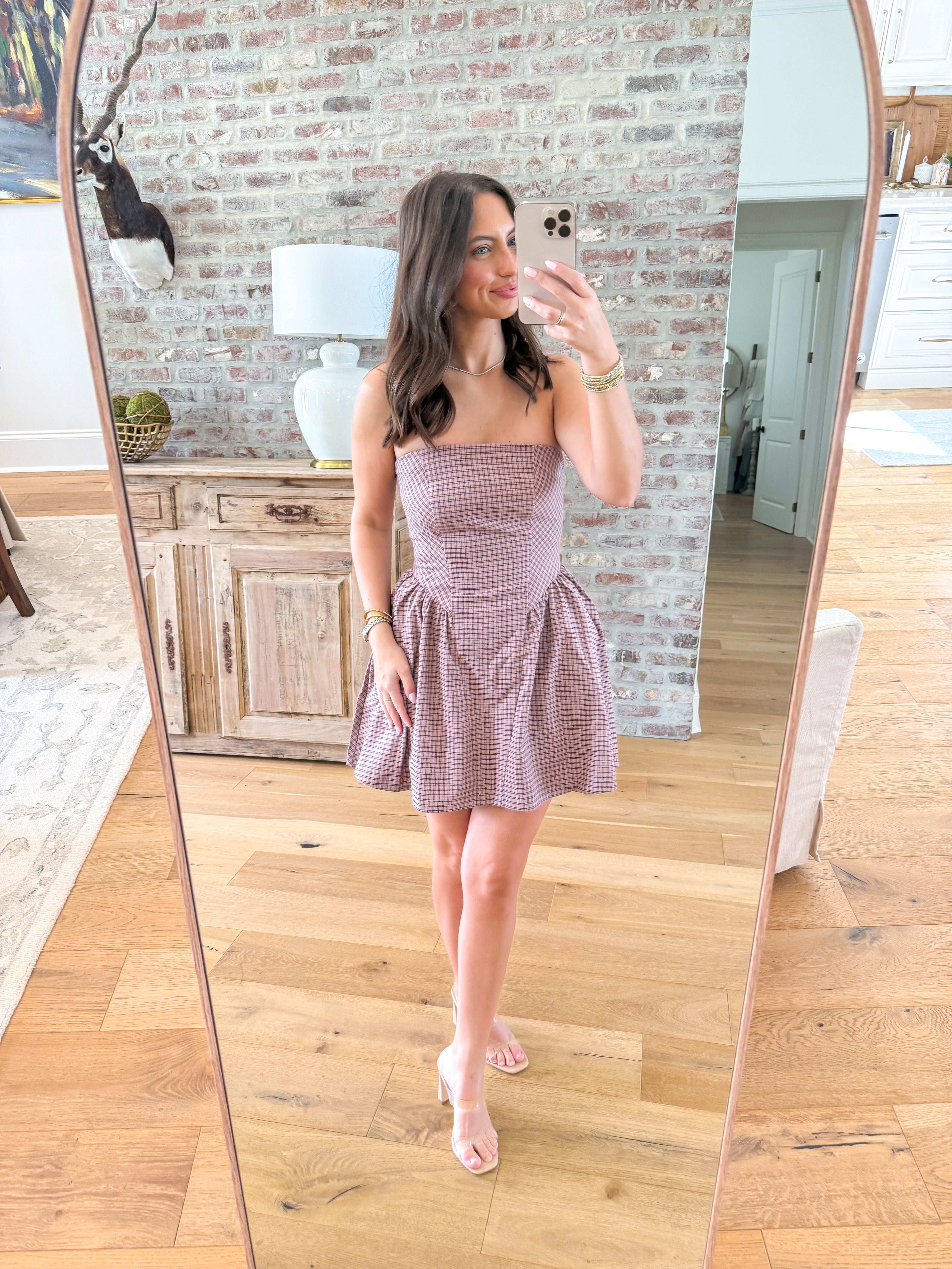 Paulinna Dress Blush Plaid