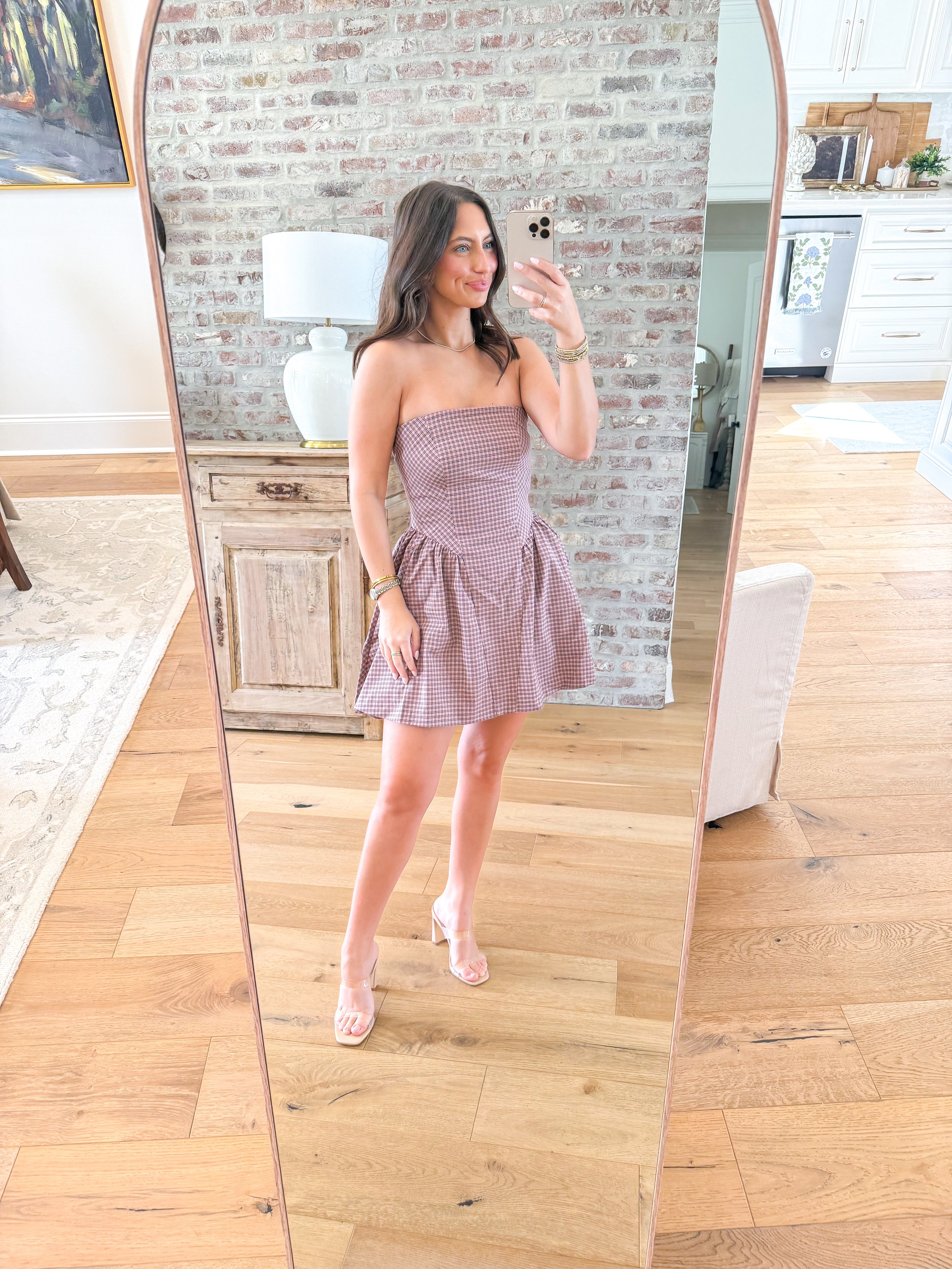 Paulinna Dress Blush Plaid