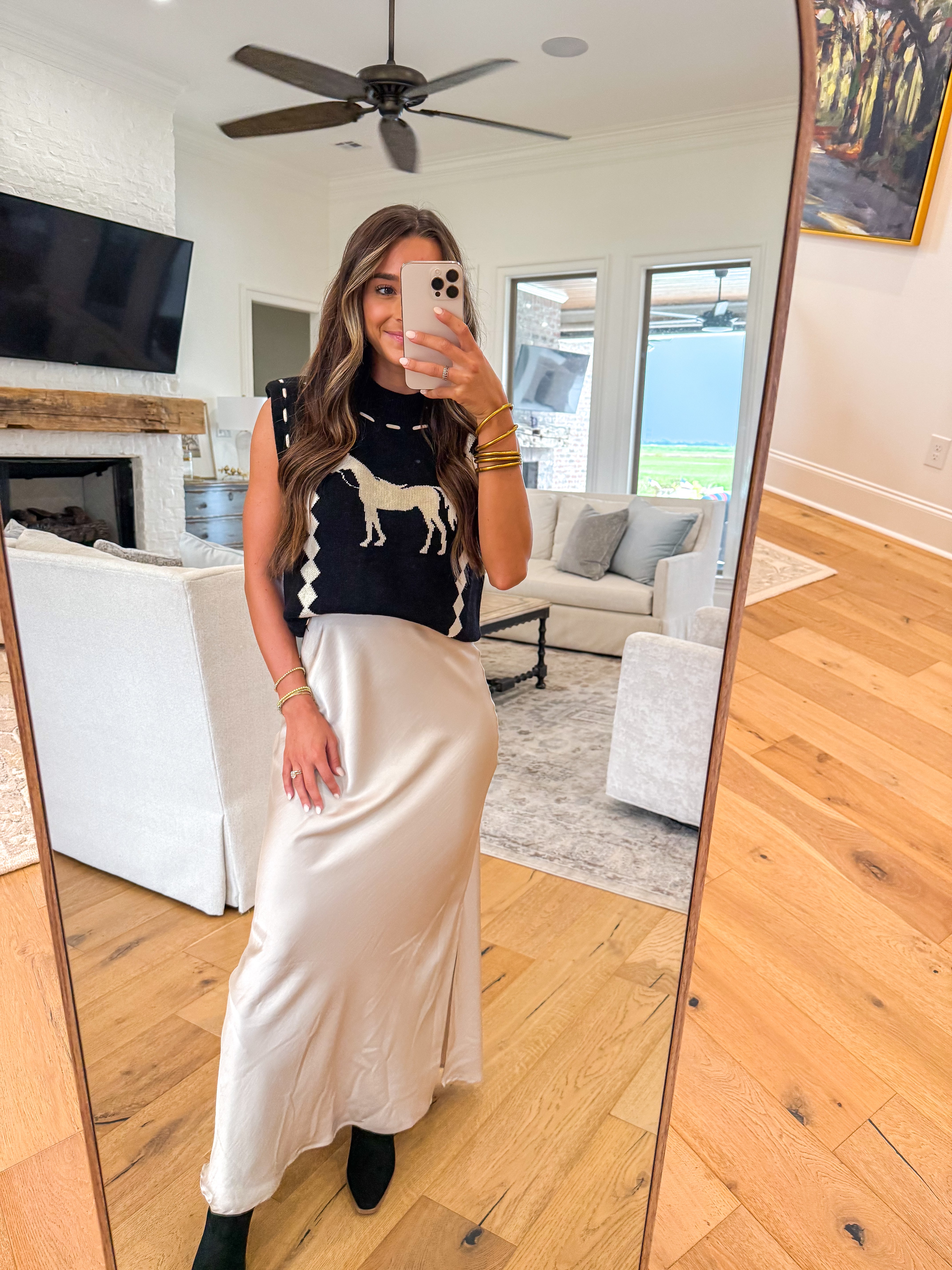 Sloane Silk Maxi Skirt Taupe