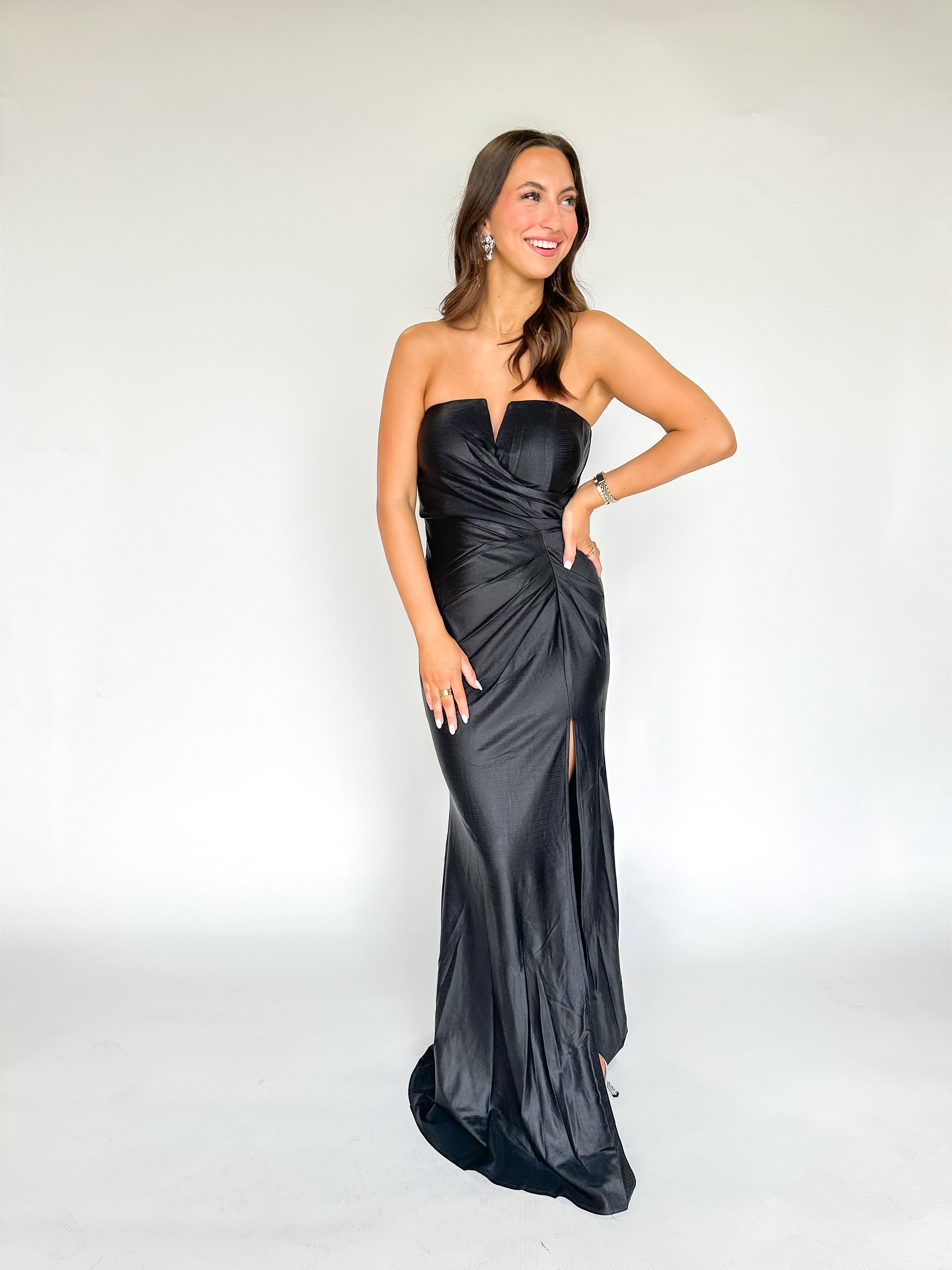 Elegant Edge Black Ball Gown