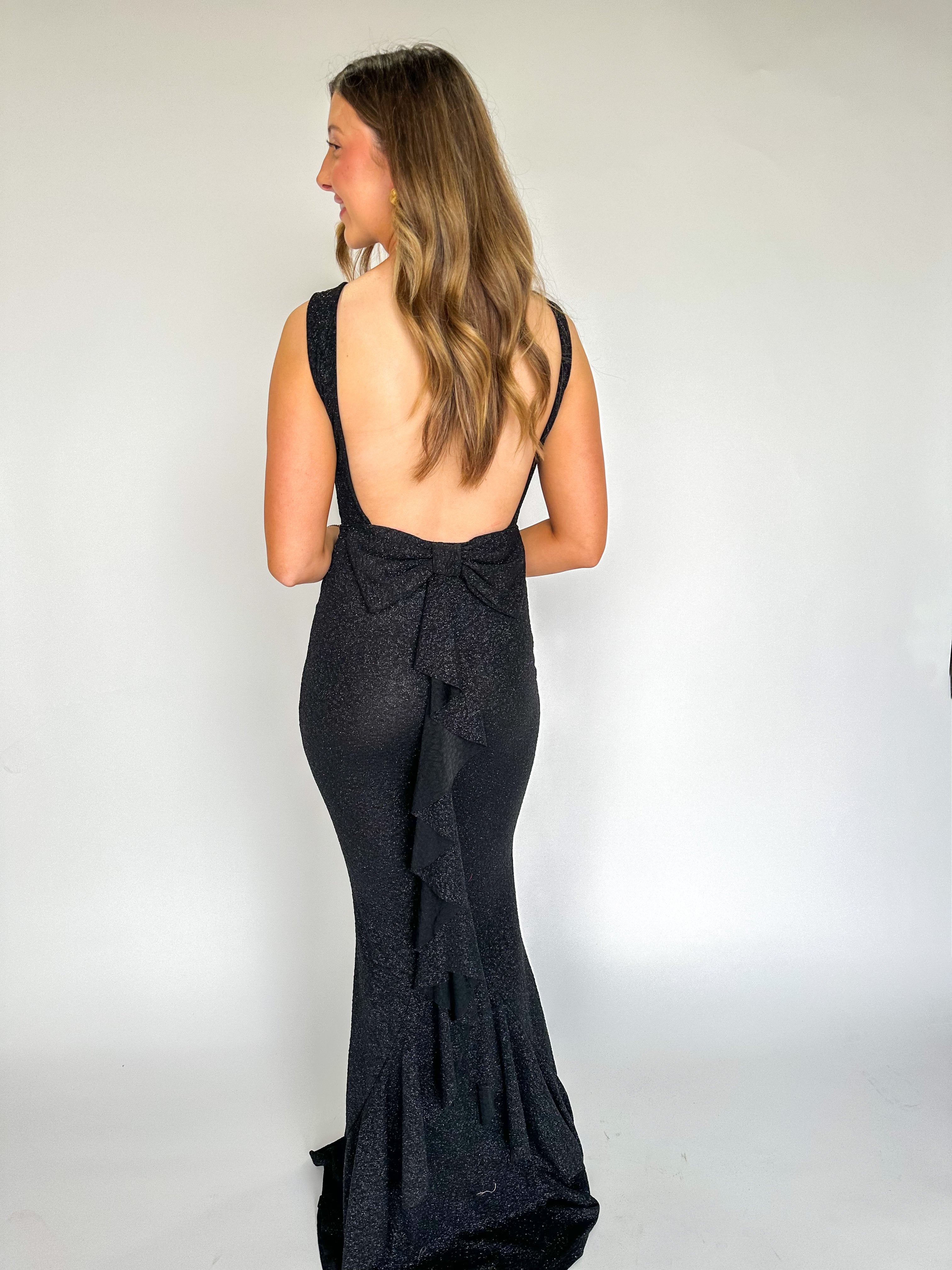 Glamorous Statement Black Ball Gown