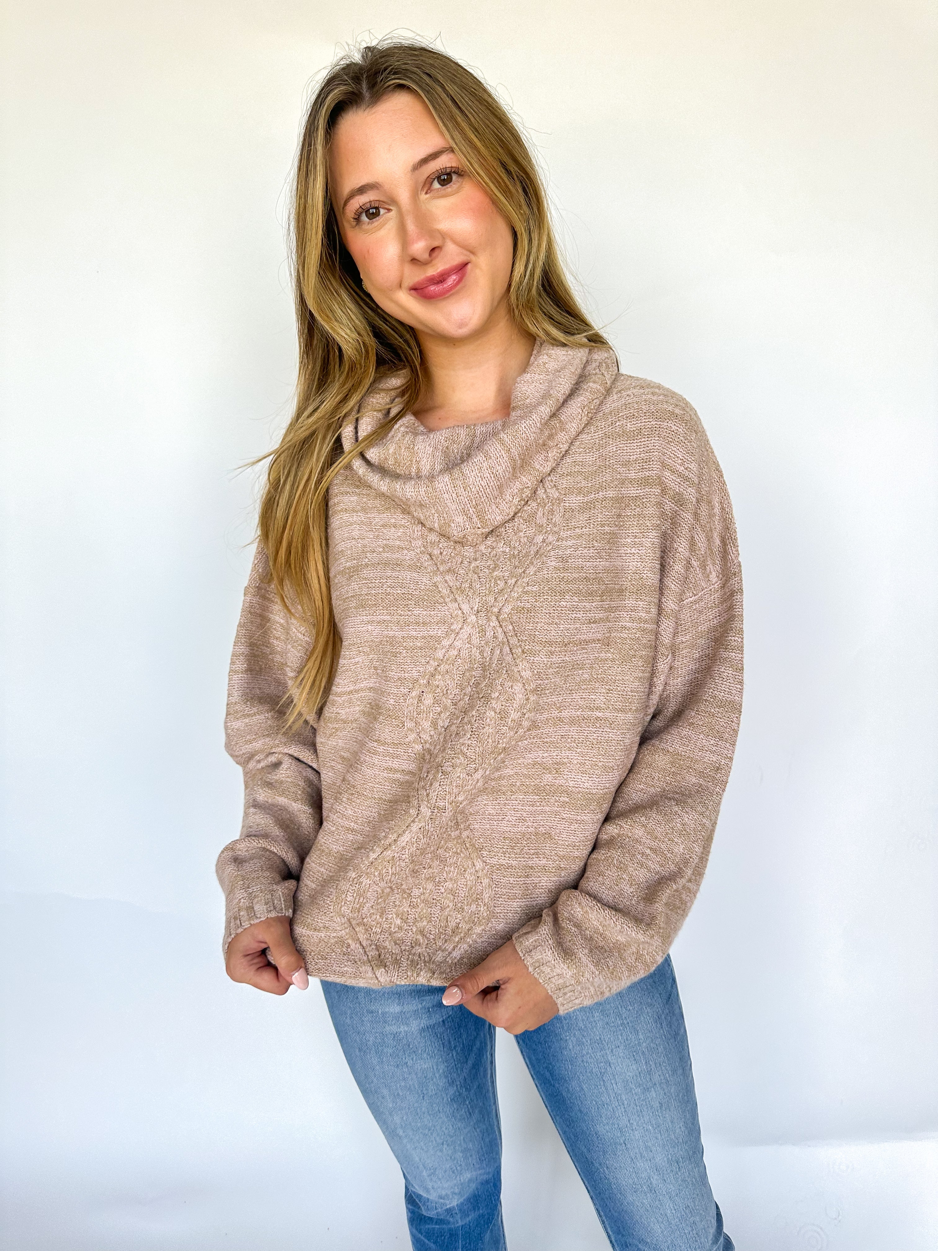 Marbled Cowl Neck Sweater