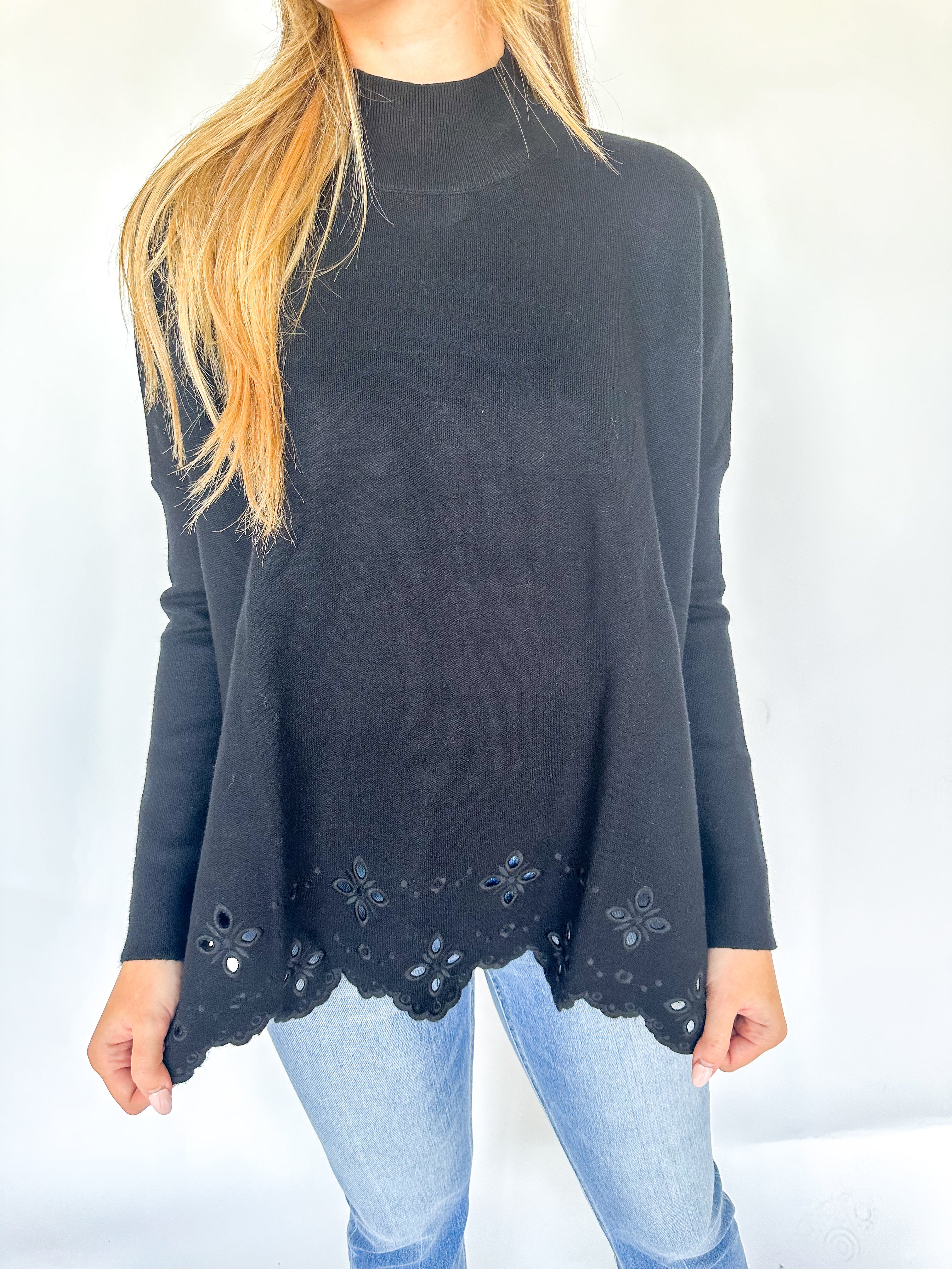 Sweetest Thing Lace Sweater Black