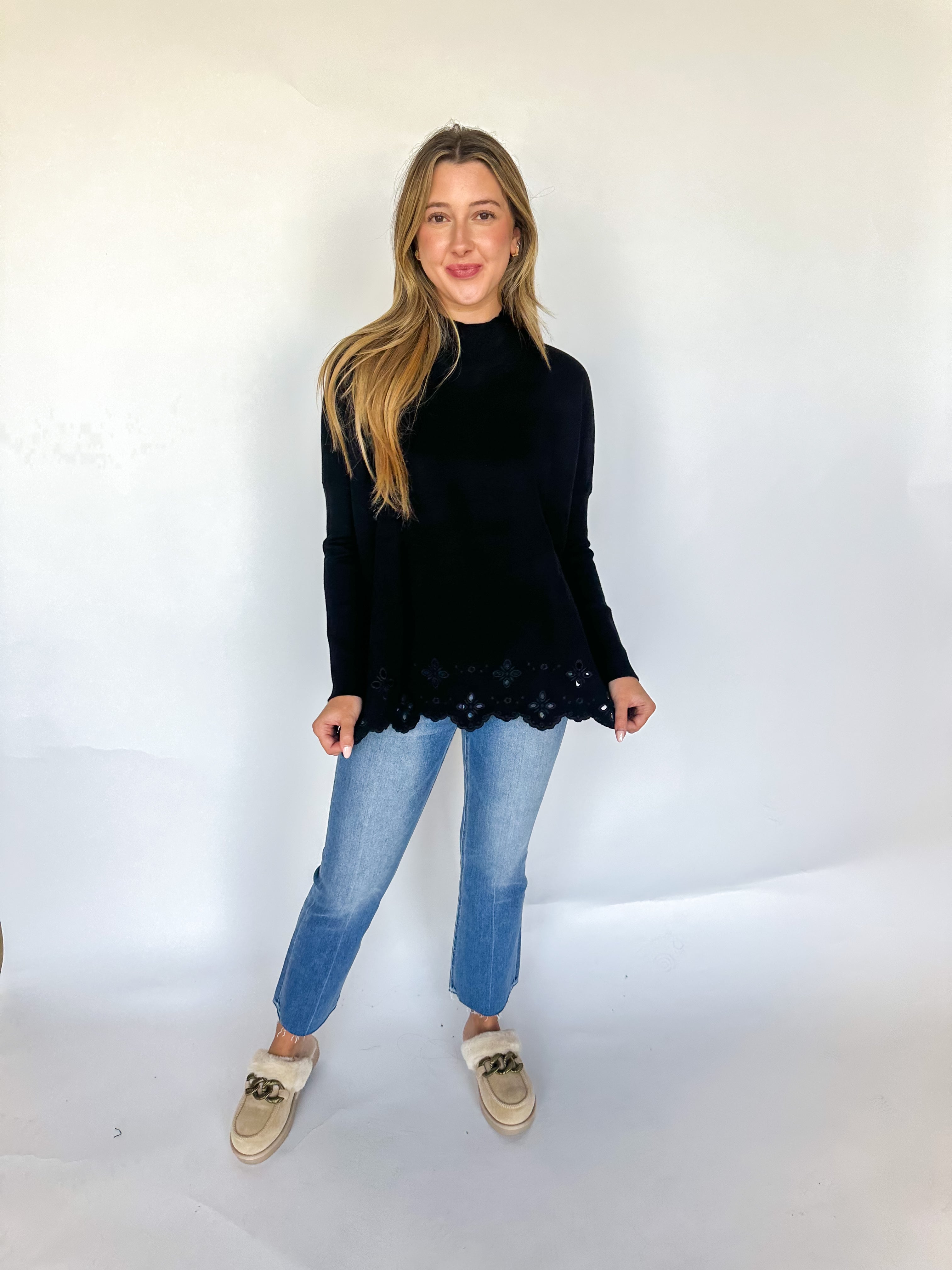 Sweetest Thing Lace Sweater Black