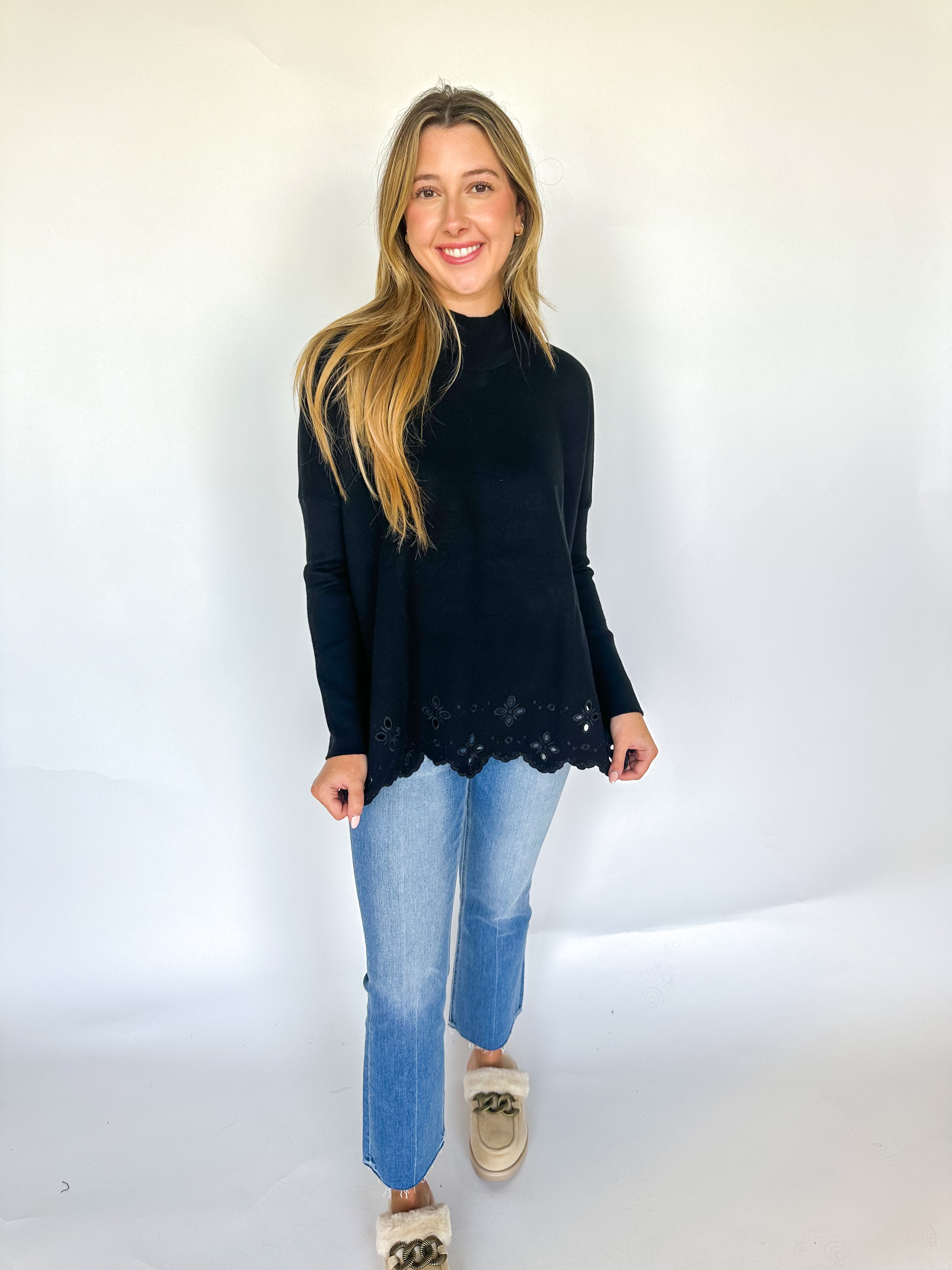 Sweetest Thing Lace Sweater Black