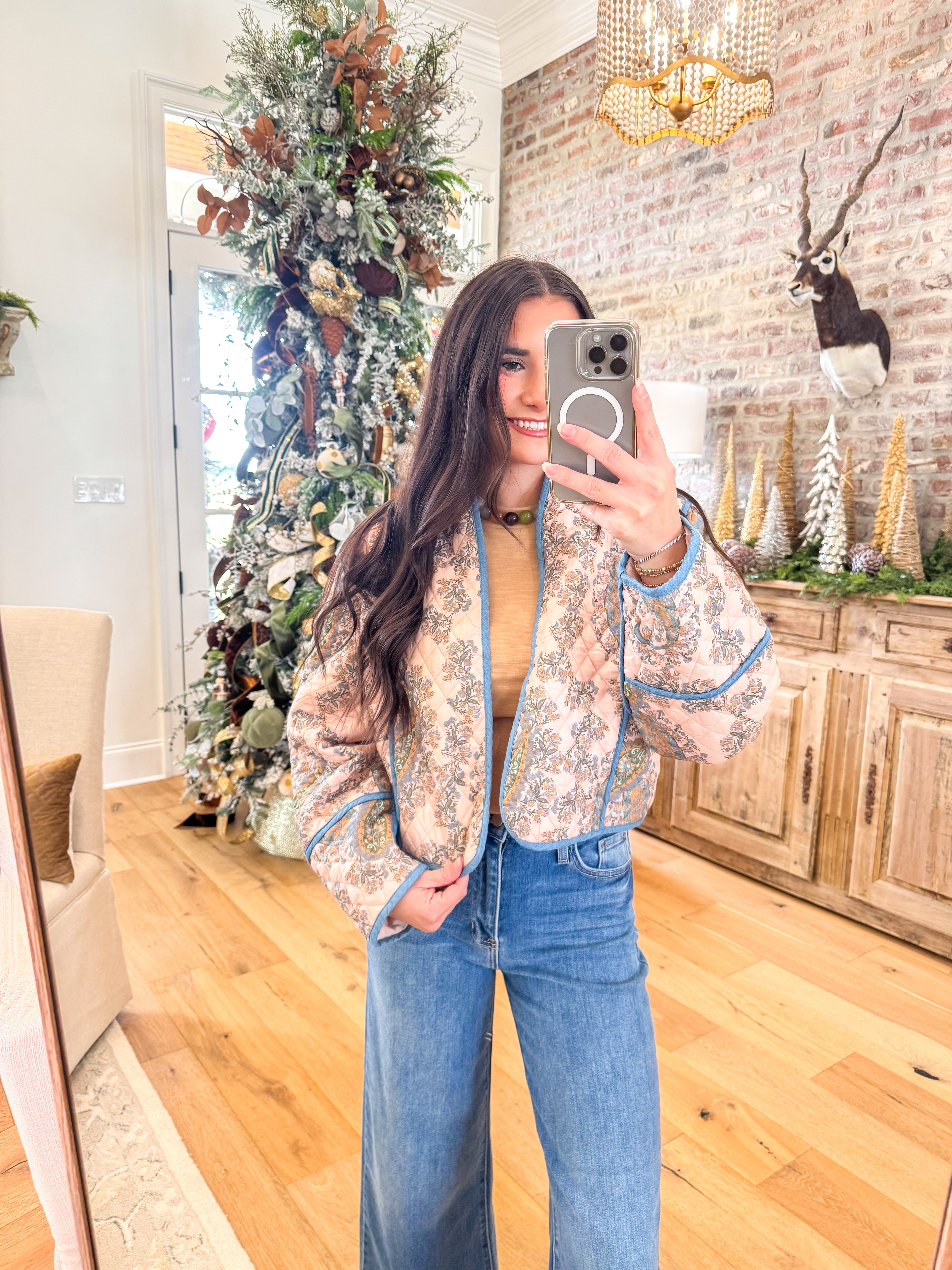 Adalynn Paisley Printed Quilted Jacket