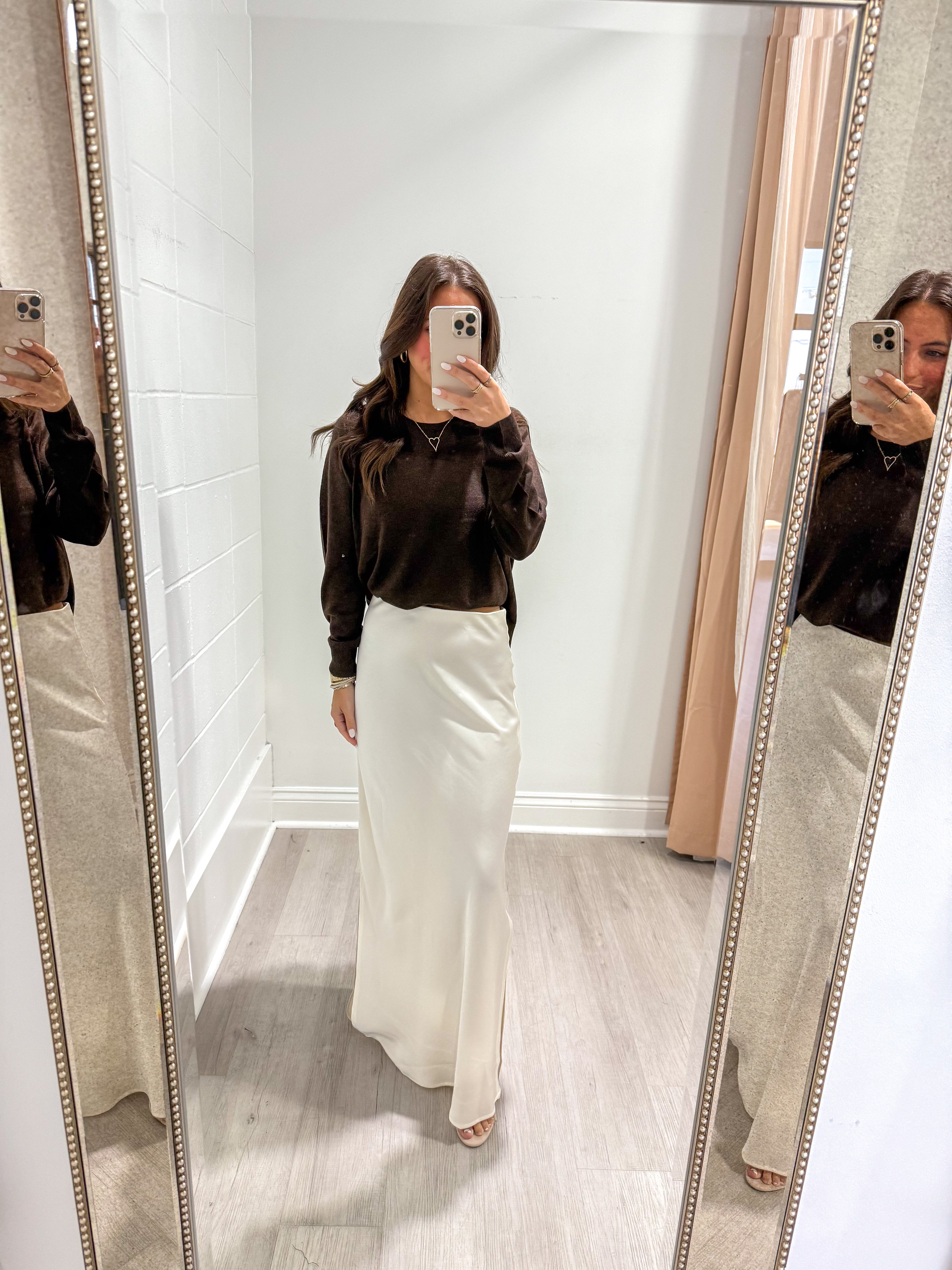 Sloane Silk Maxi Skirt Ivory