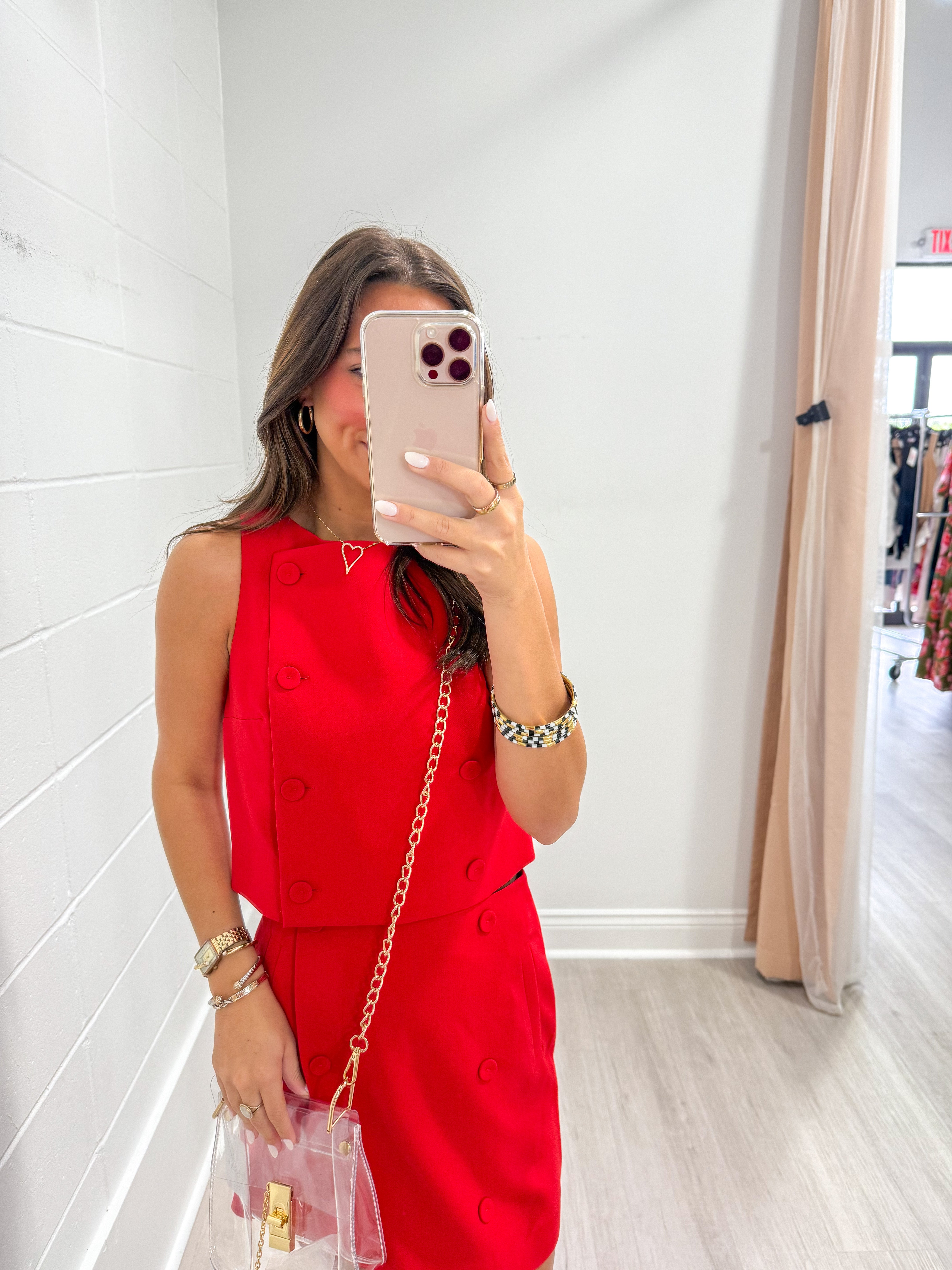 Azara Twill Double Breasted Top