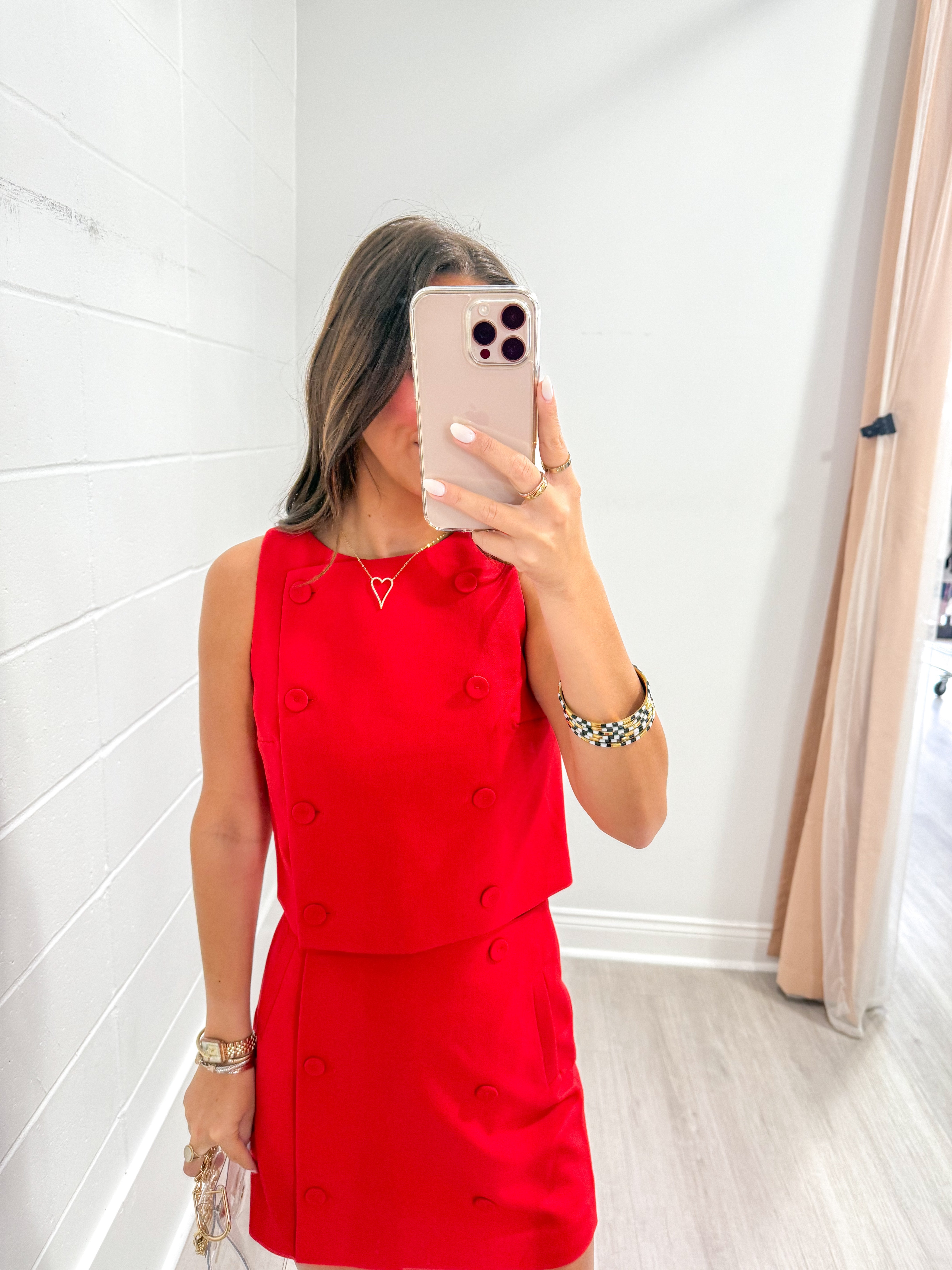 Azara Twill Double Breasted Top