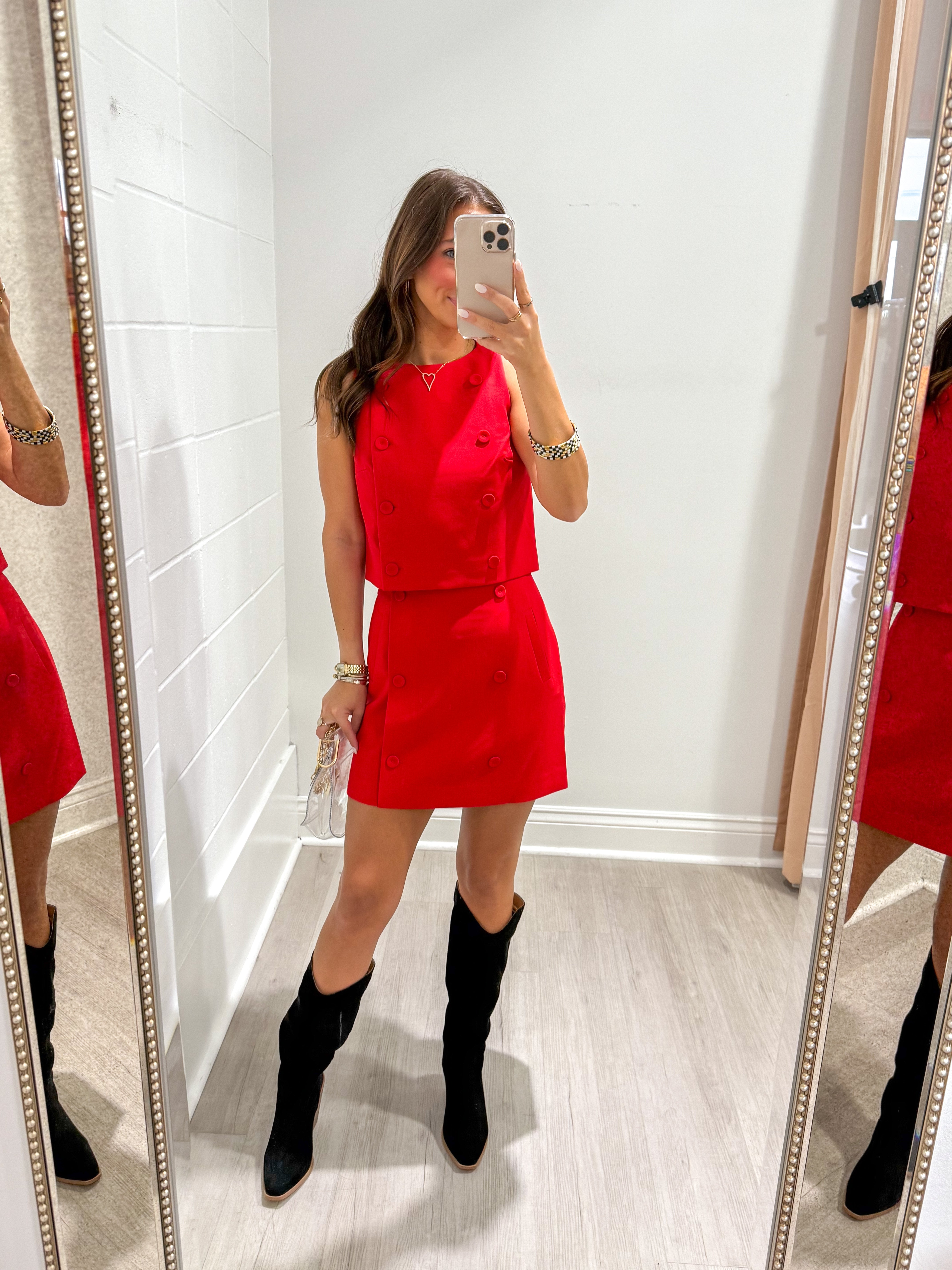 Azara Twill Double Breasted Top