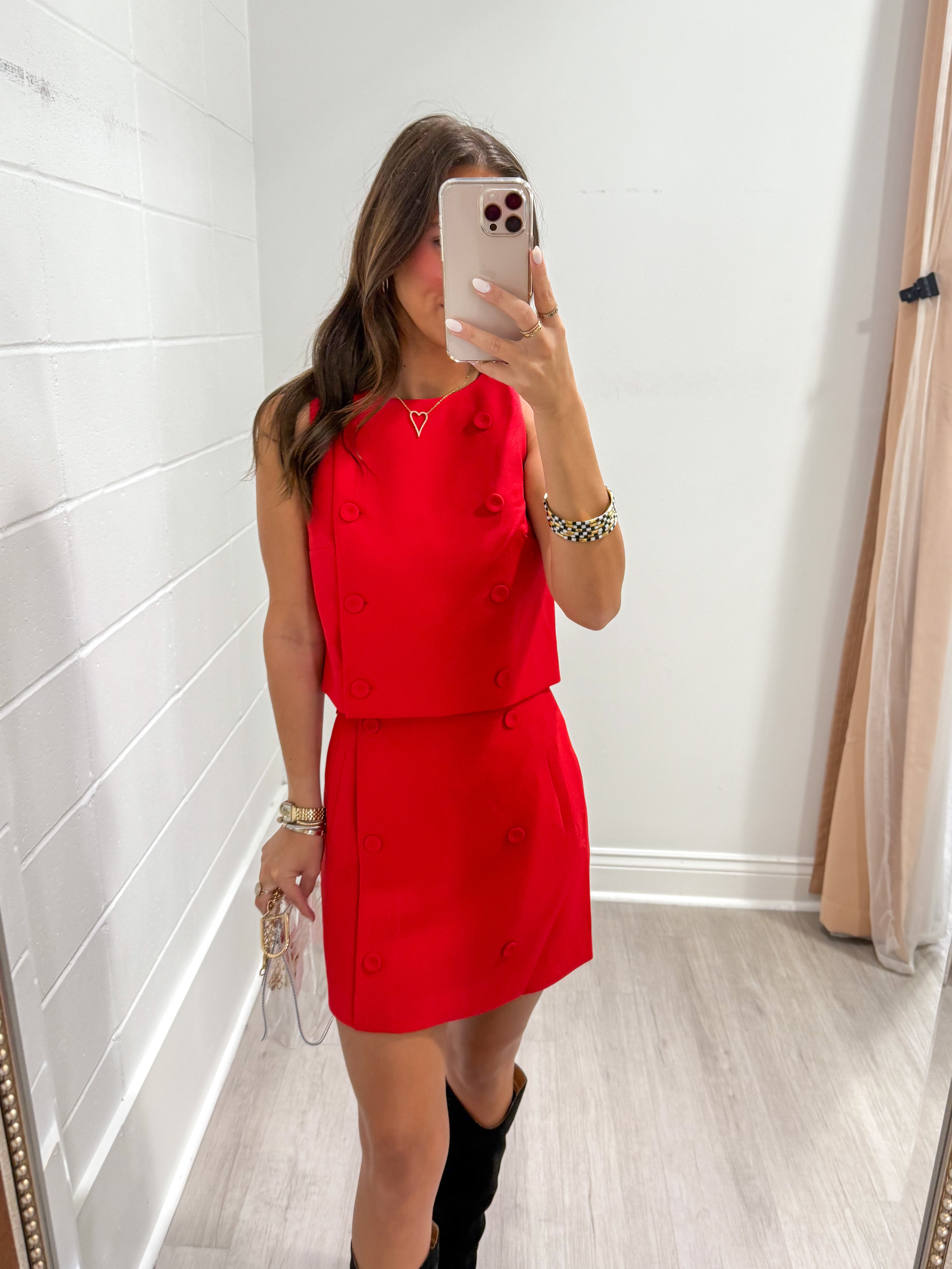 Azara Twill Double Breasted Mini Skirt