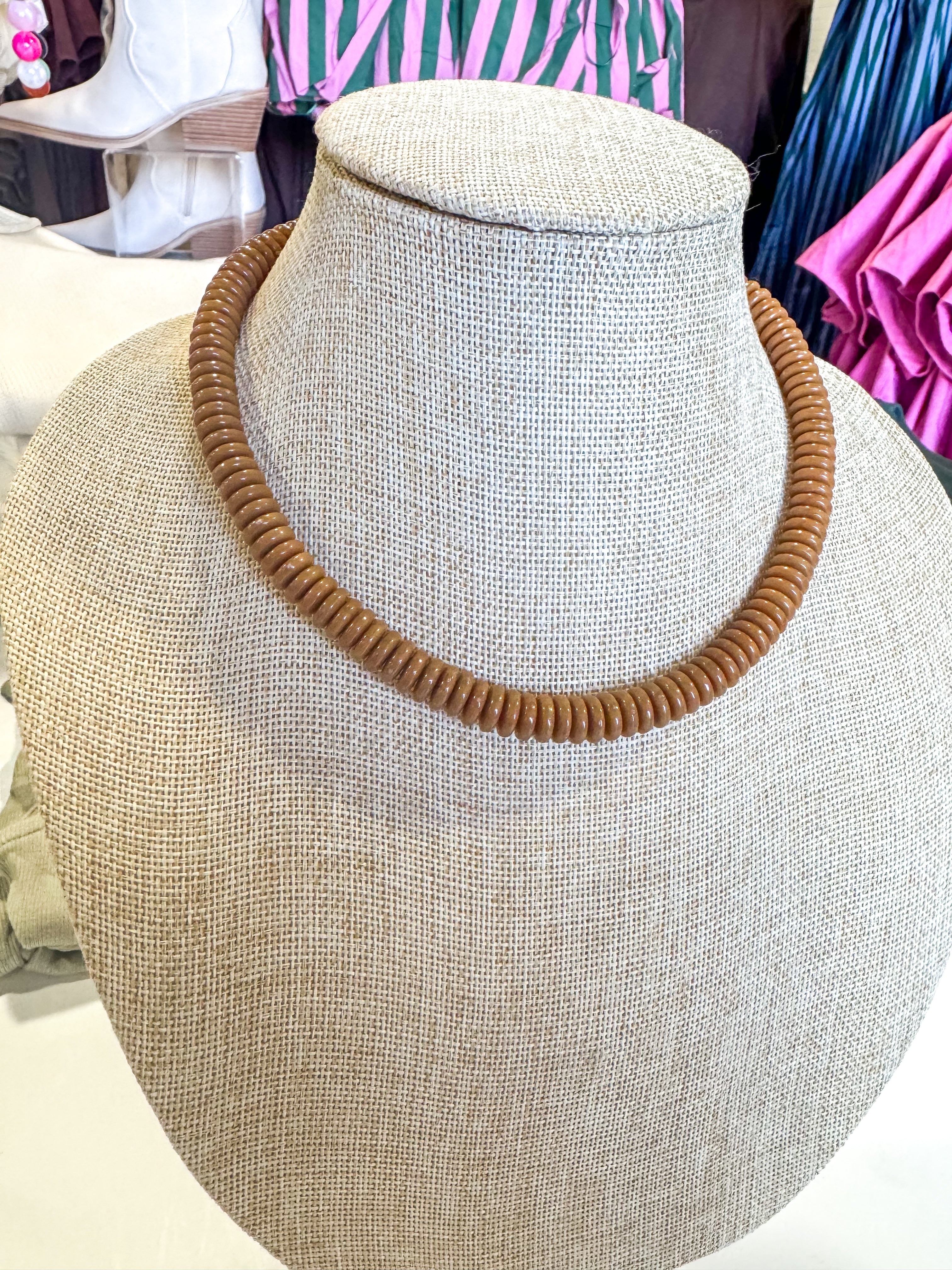 Brown Small Beaded Necklace