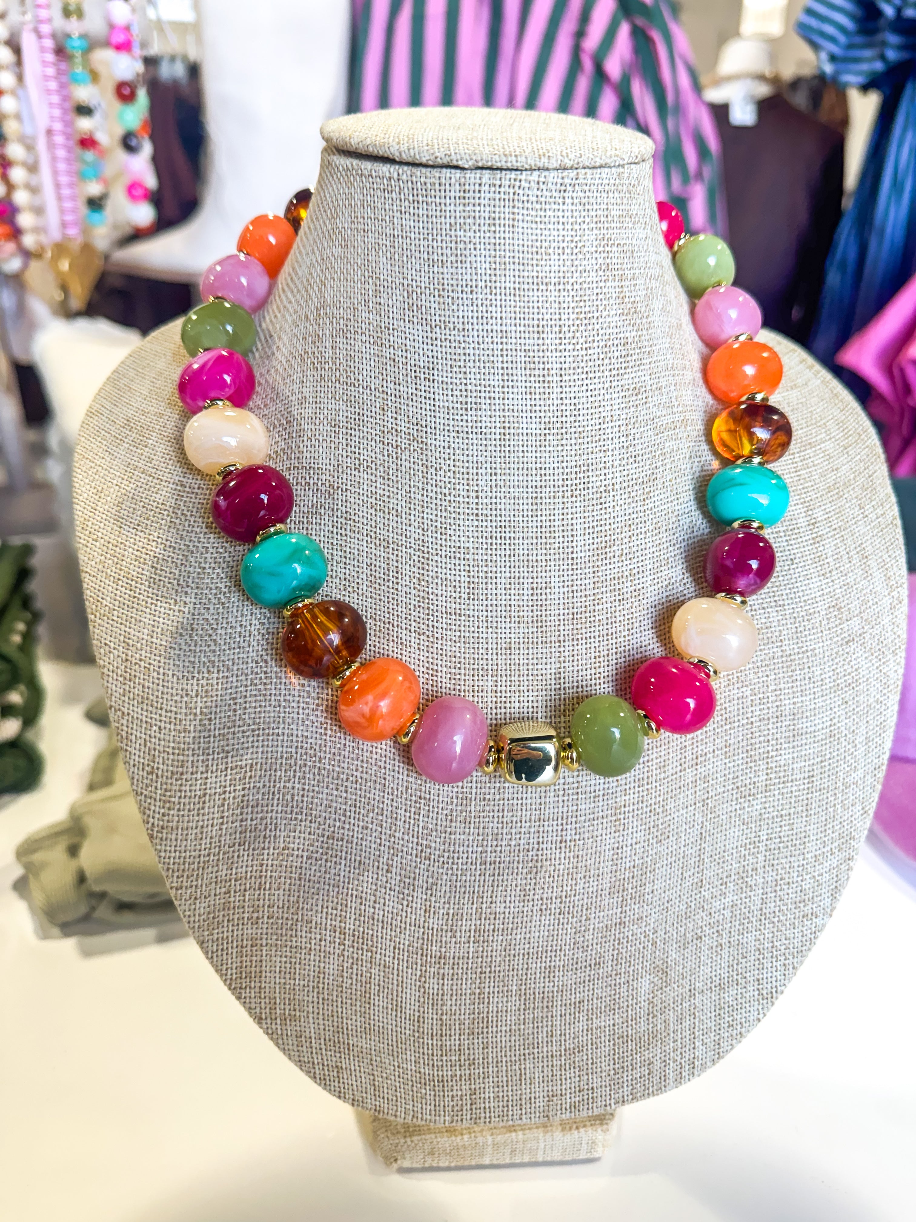 Bright Colored Beaded Necklace