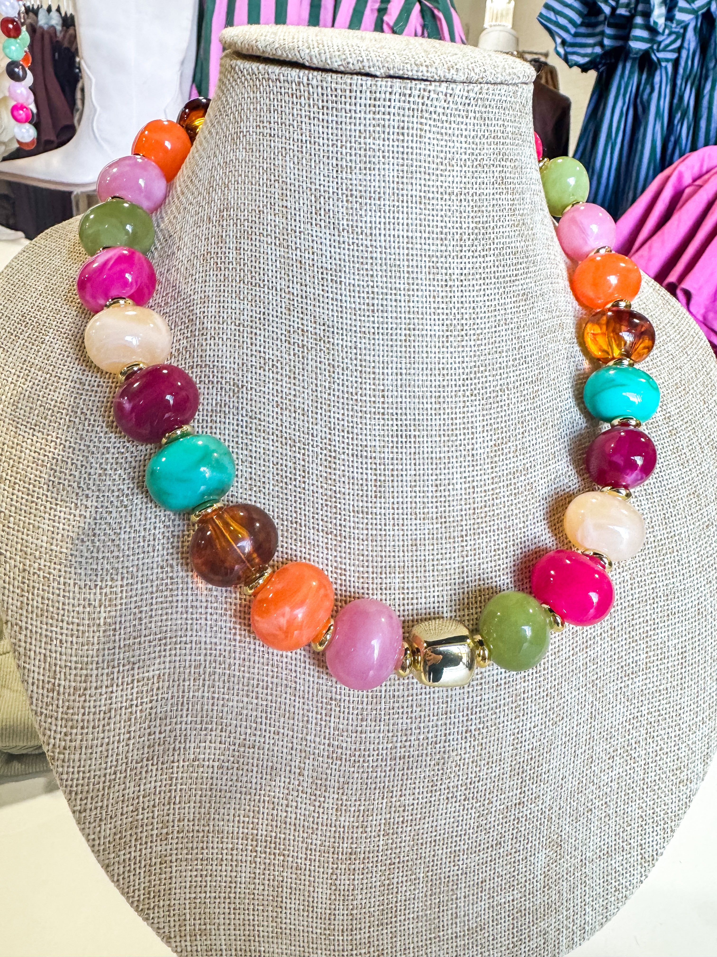 Bright Colored Beaded Necklace