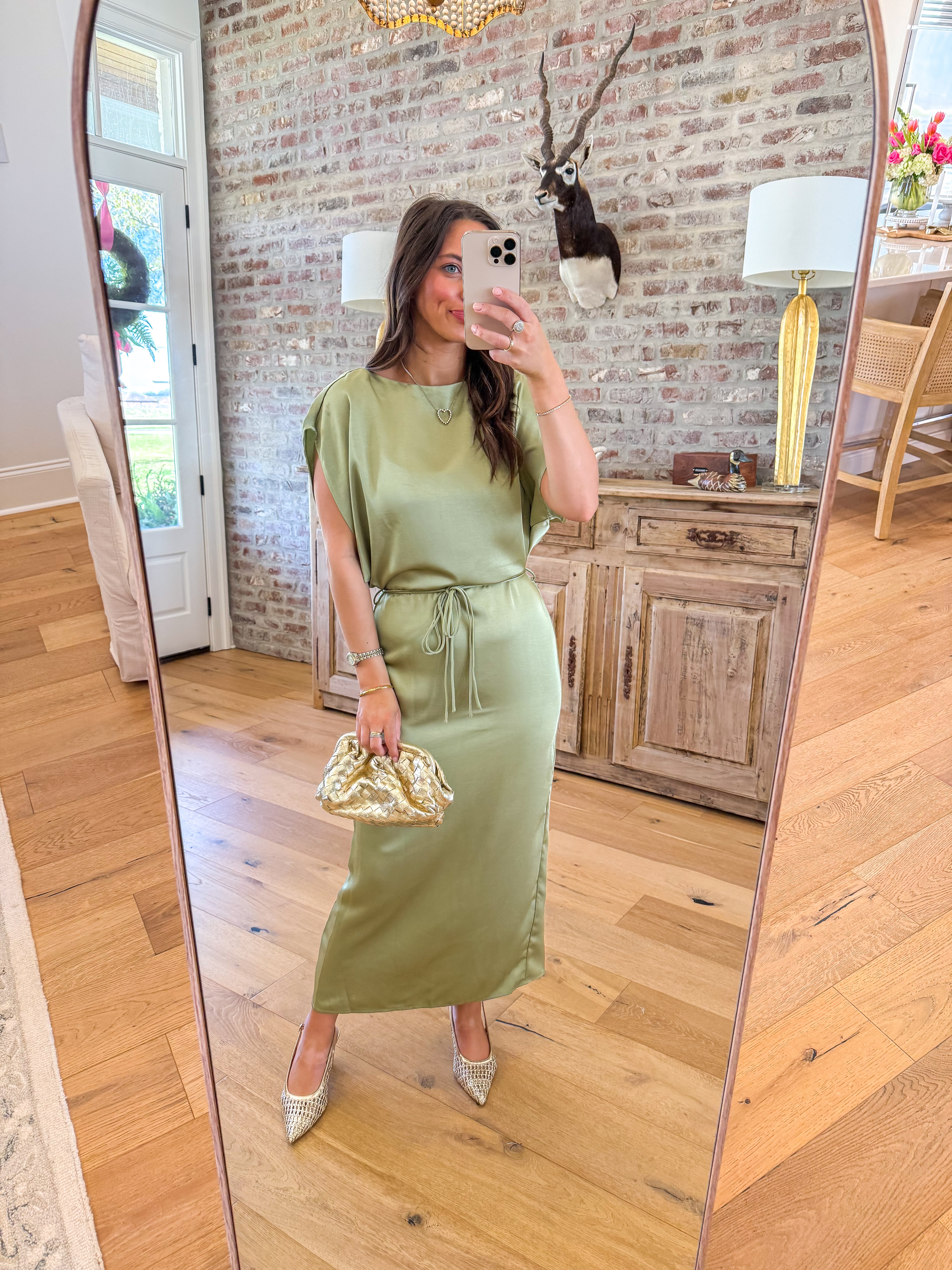 Sage Forest Satin Midi